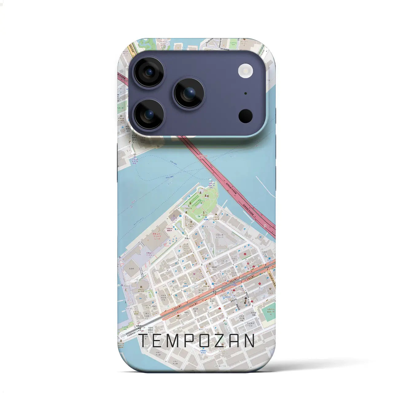 【天保山(大阪府)】地図柄iPhoneケース(バックカバータイプ)