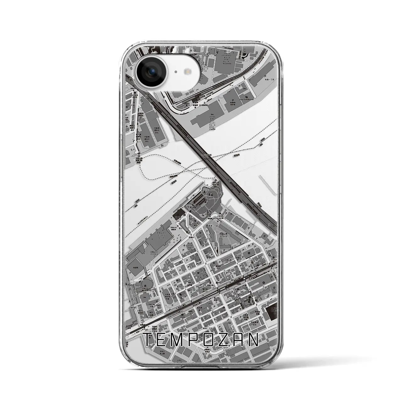 【天保山(大阪府)】地図柄iPhoneケース(クリアタイプ)