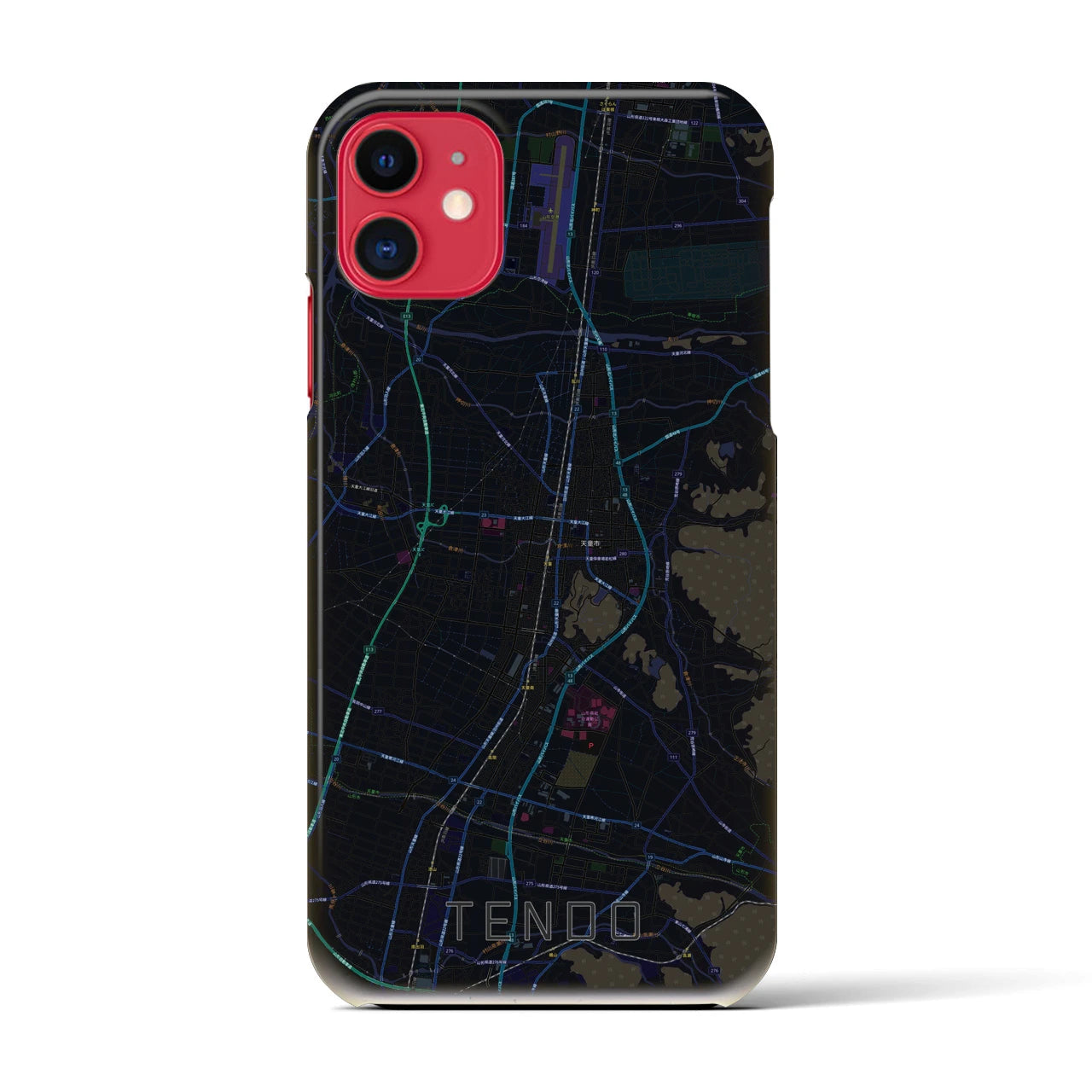 【天童(山形県)】地図柄iPhoneケース(バックカバータイプ)