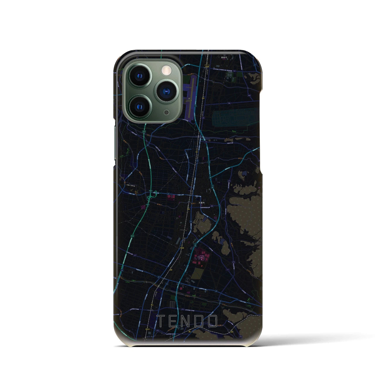 【天童(山形県)】地図柄iPhoneケース(バックカバータイプ)