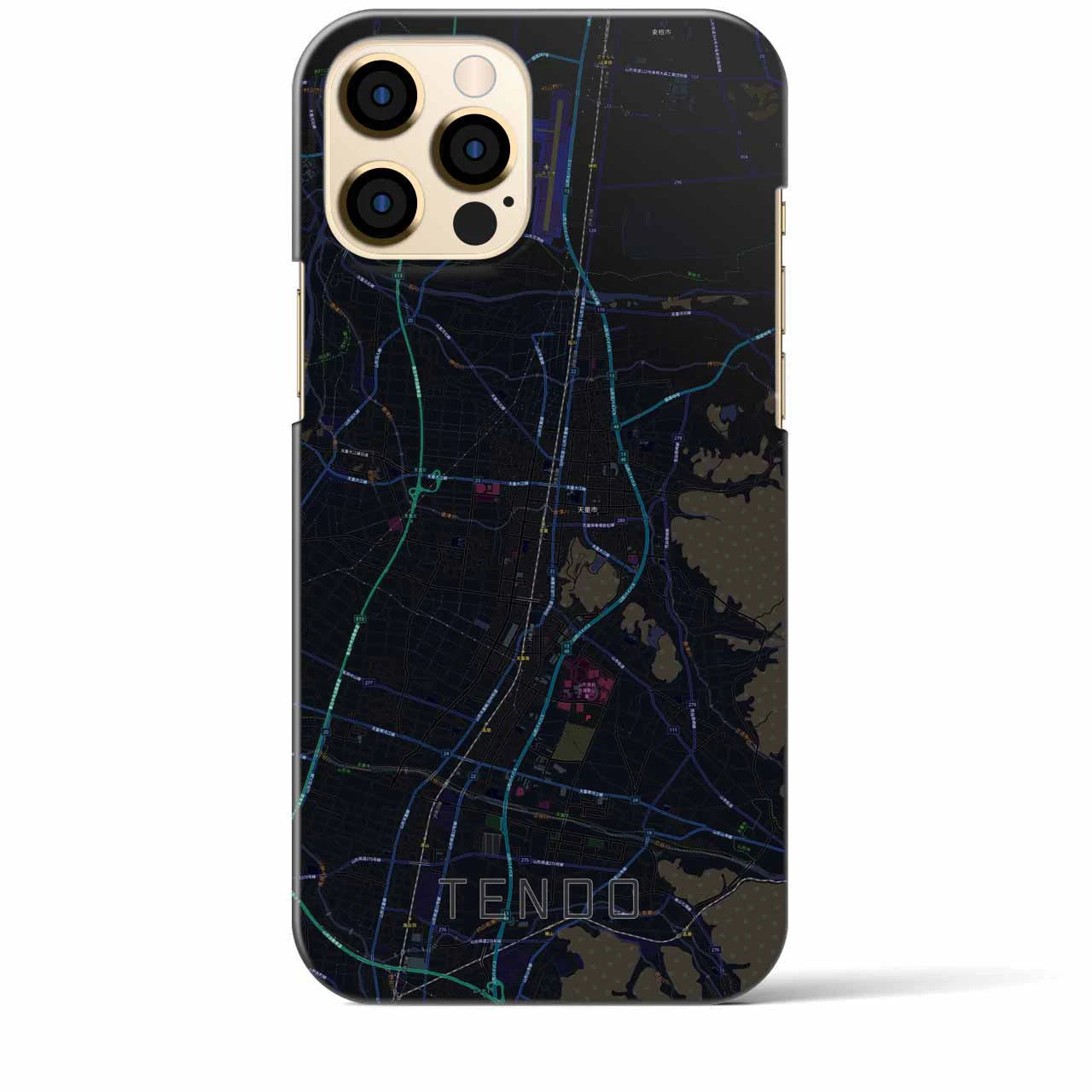 【天童(山形県)】地図柄iPhoneケース(バックカバータイプ)