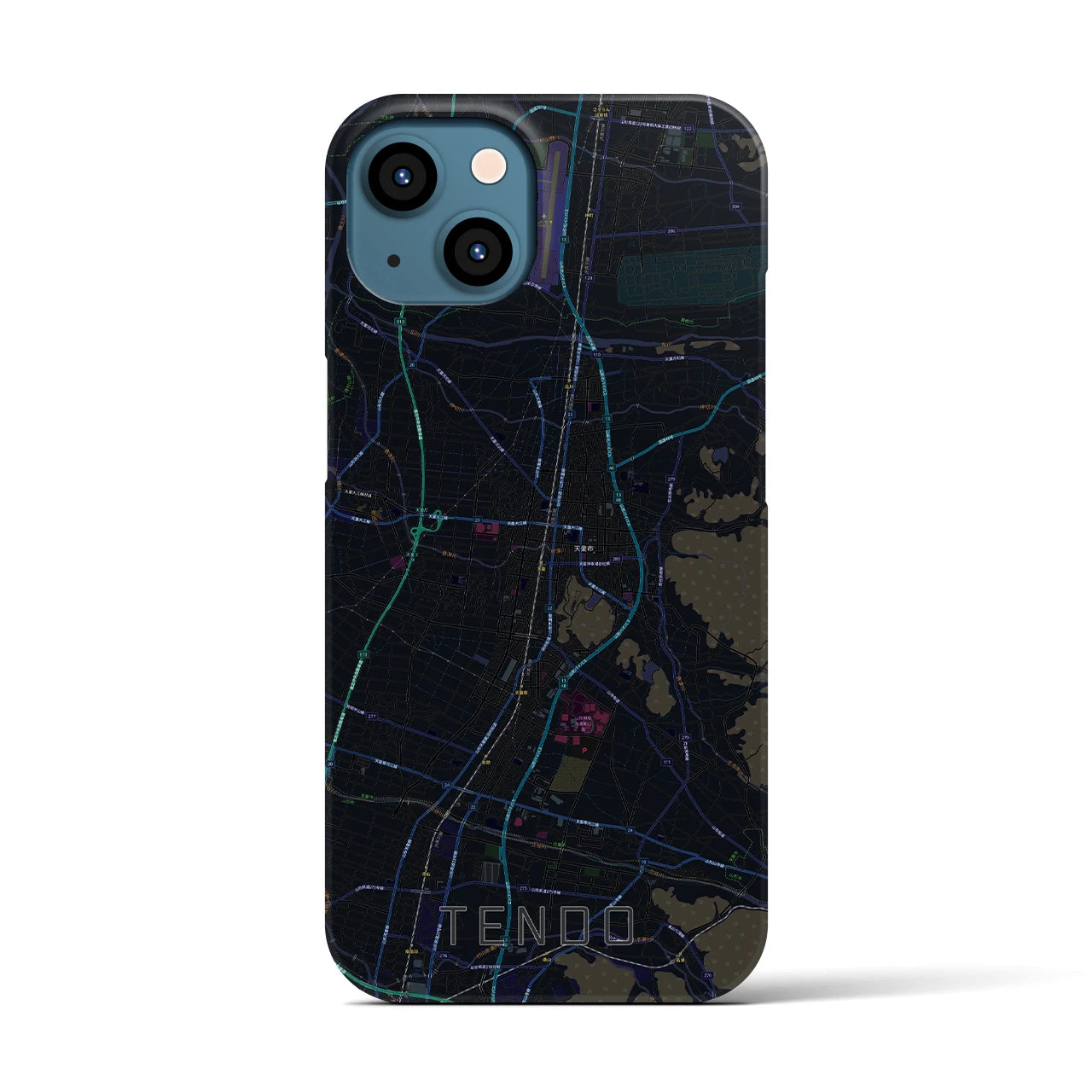【天童(山形県)】地図柄iPhoneケース(バックカバータイプ)