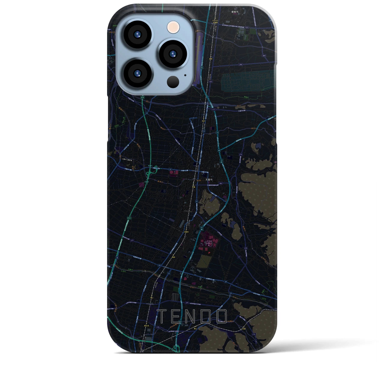 【天童(山形県)】地図柄iPhoneケース(バックカバータイプ)