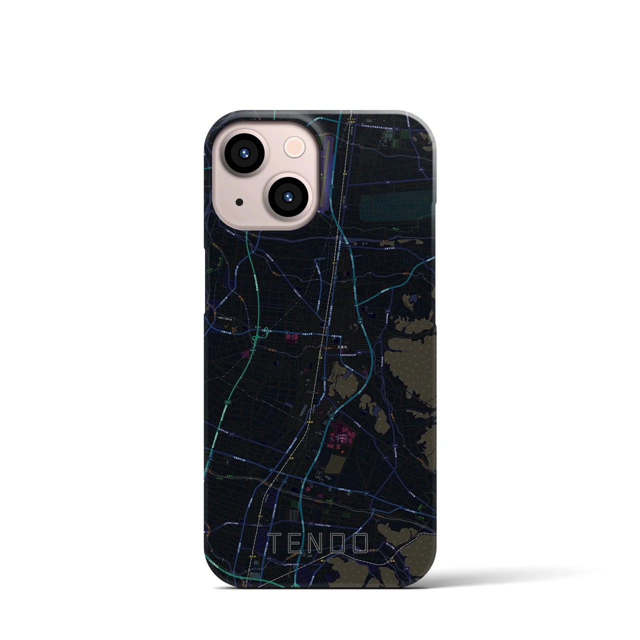 【天童(山形県)】地図柄iPhoneケース(バックカバータイプ)