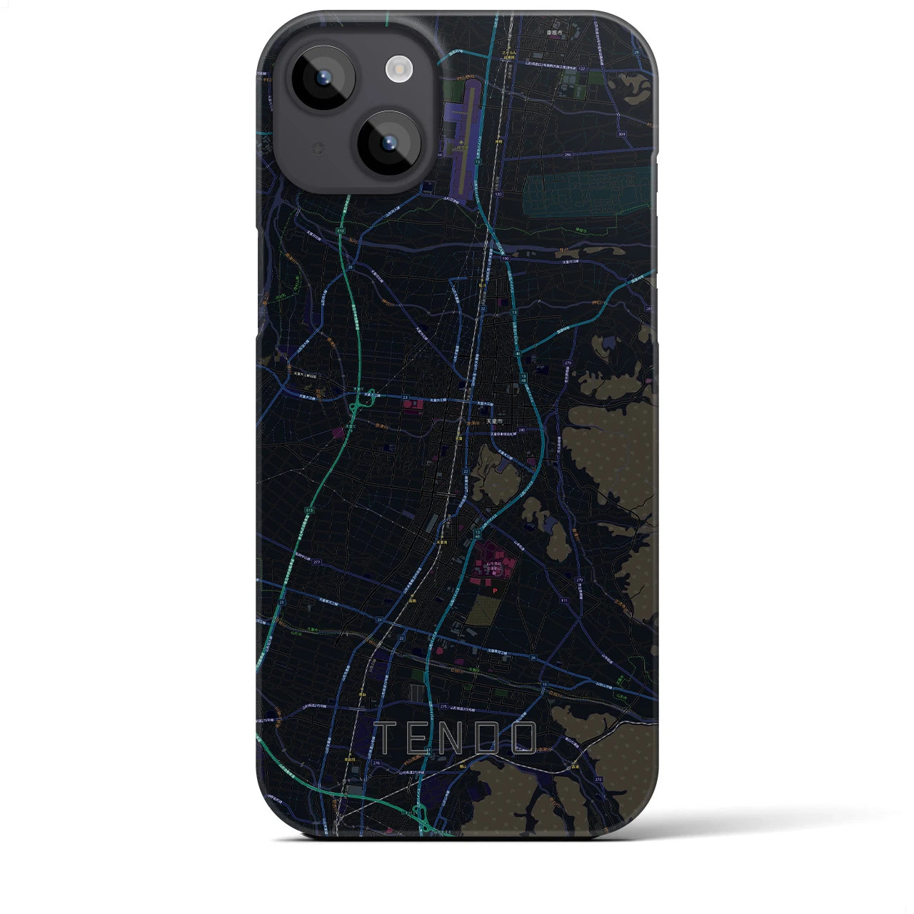 【天童(山形県)】地図柄iPhoneケース(バックカバータイプ)