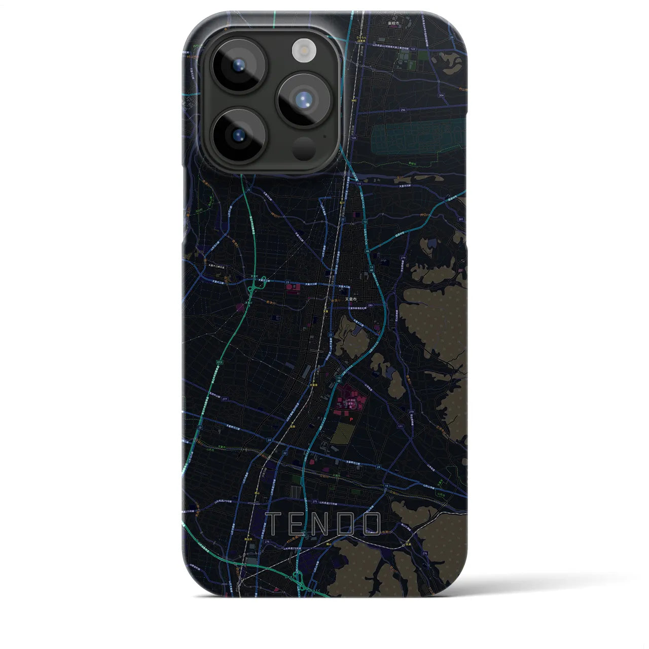 【天童(山形県)】地図柄iPhoneケース(バックカバータイプ)