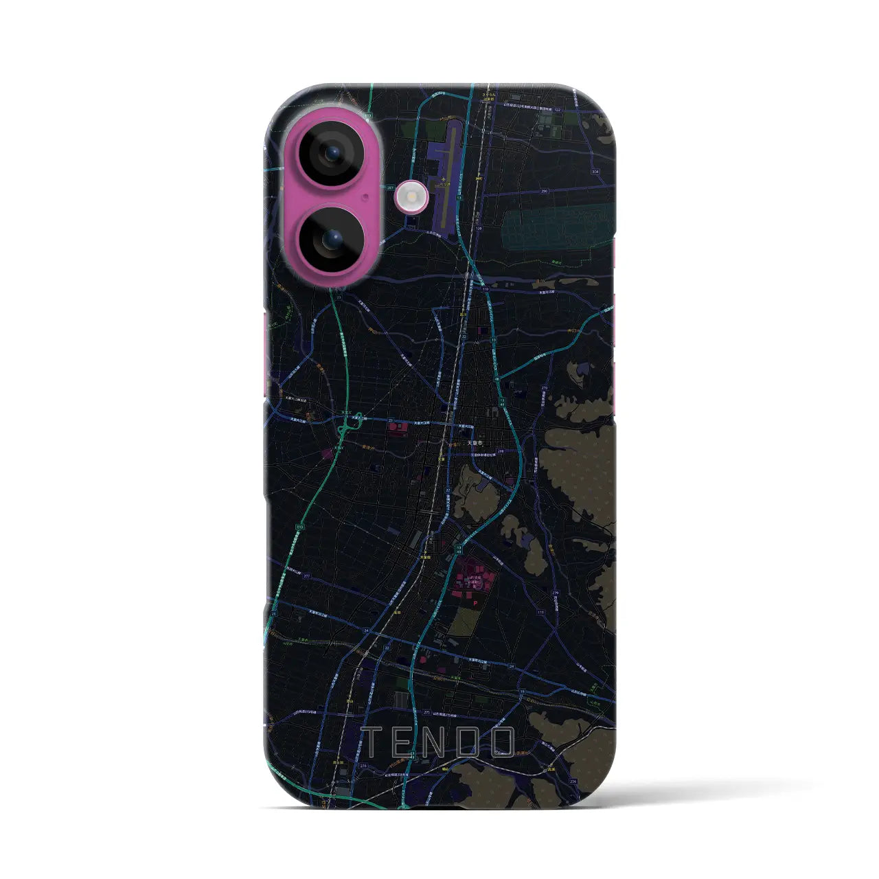【天童(山形県)】地図柄iPhoneケース(バックカバータイプ)