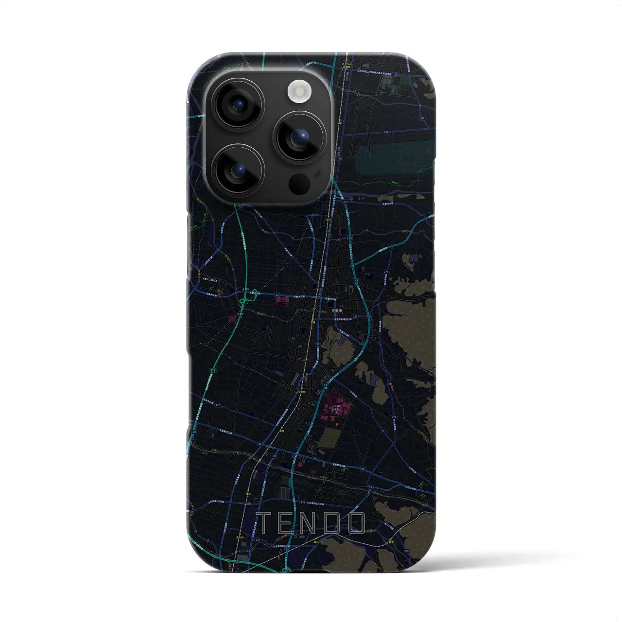 【天童(山形県)】地図柄iPhoneケース(バックカバータイプ)