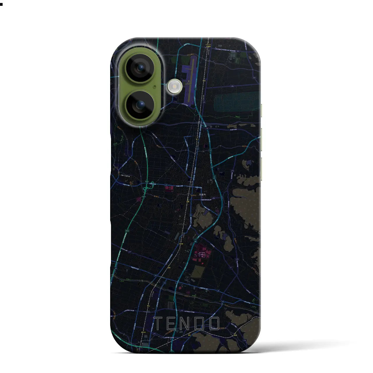 【天童(山形県)】地図柄iPhoneケース(バックカバータイプ)