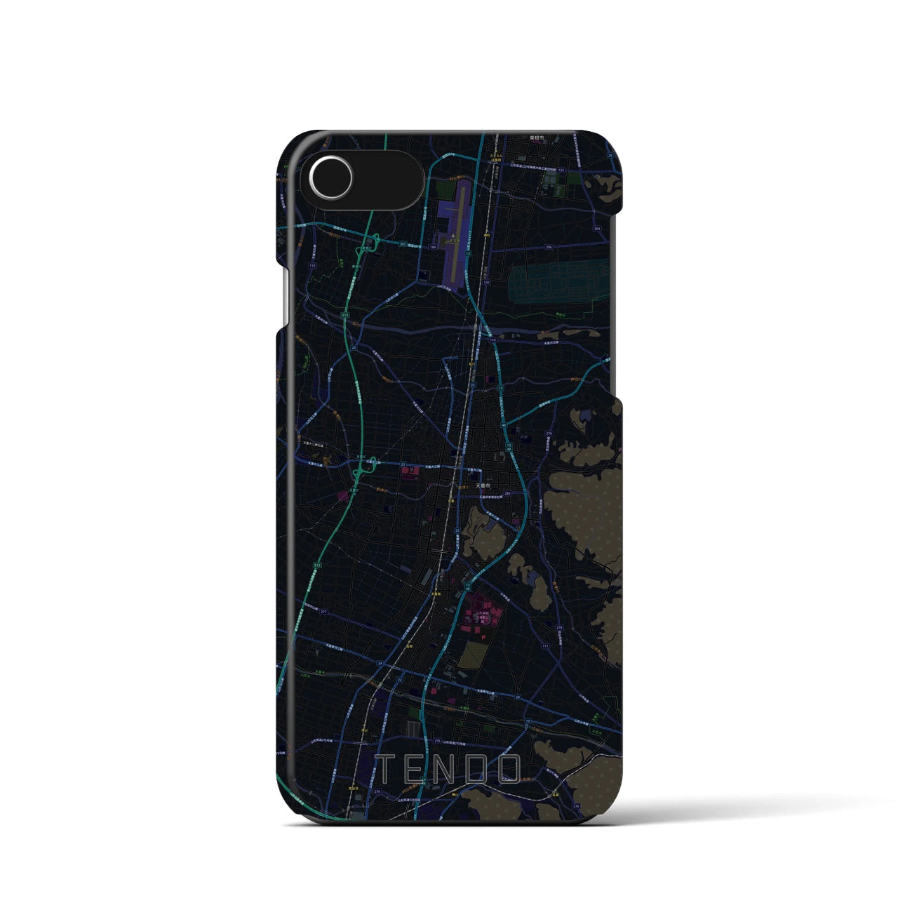 【天童(山形県)】地図柄iPhoneケース(バックカバータイプ)