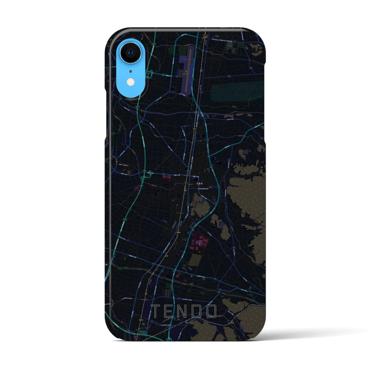 【天童(山形県)】地図柄iPhoneケース(バックカバータイプ)