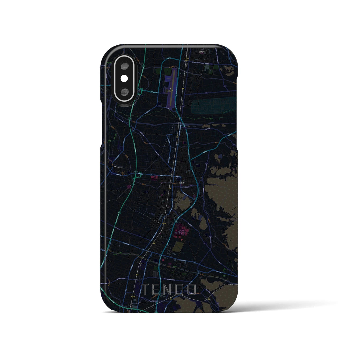 【天童(山形県)】地図柄iPhoneケース(バックカバータイプ)
