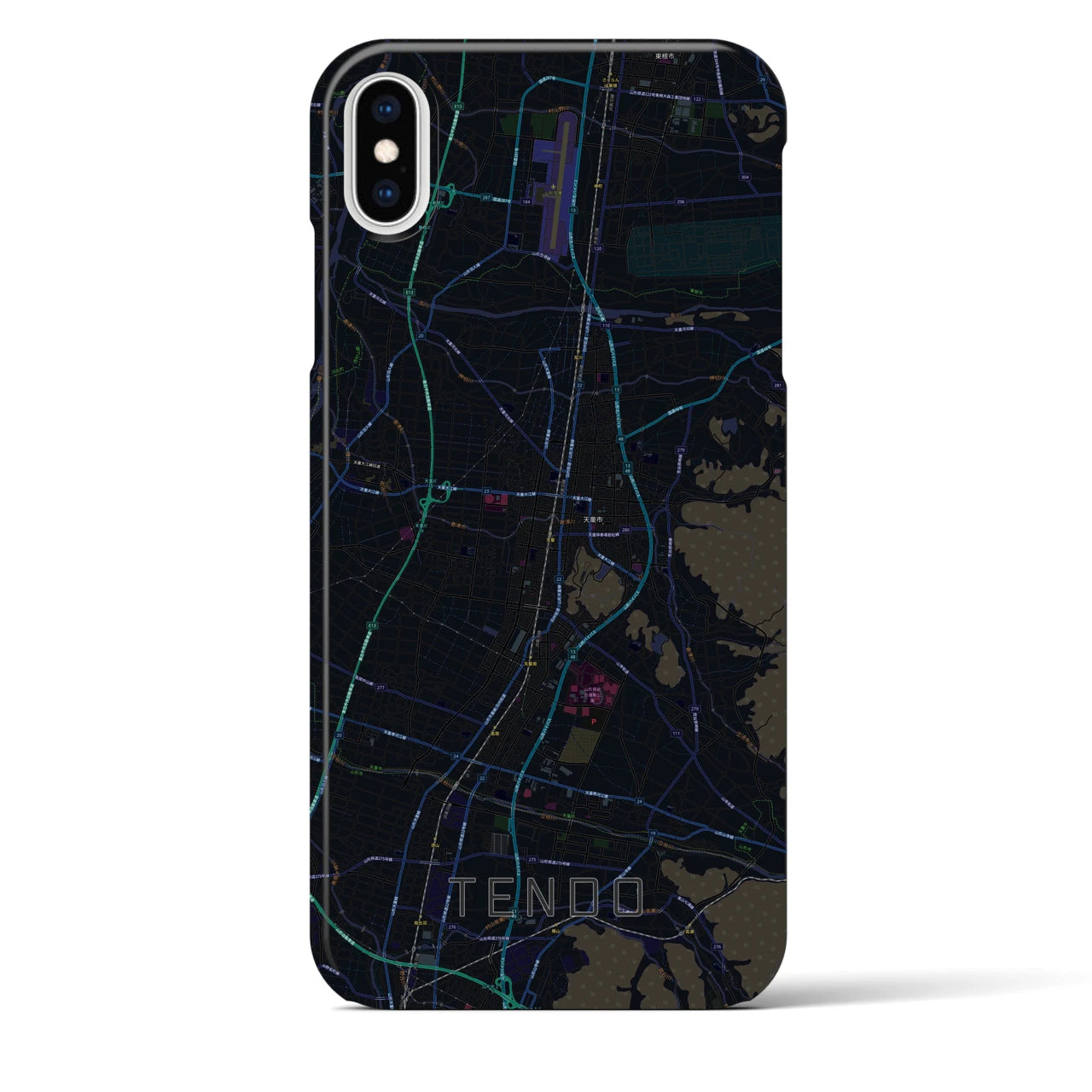 【天童(山形県)】地図柄iPhoneケース(バックカバータイプ)