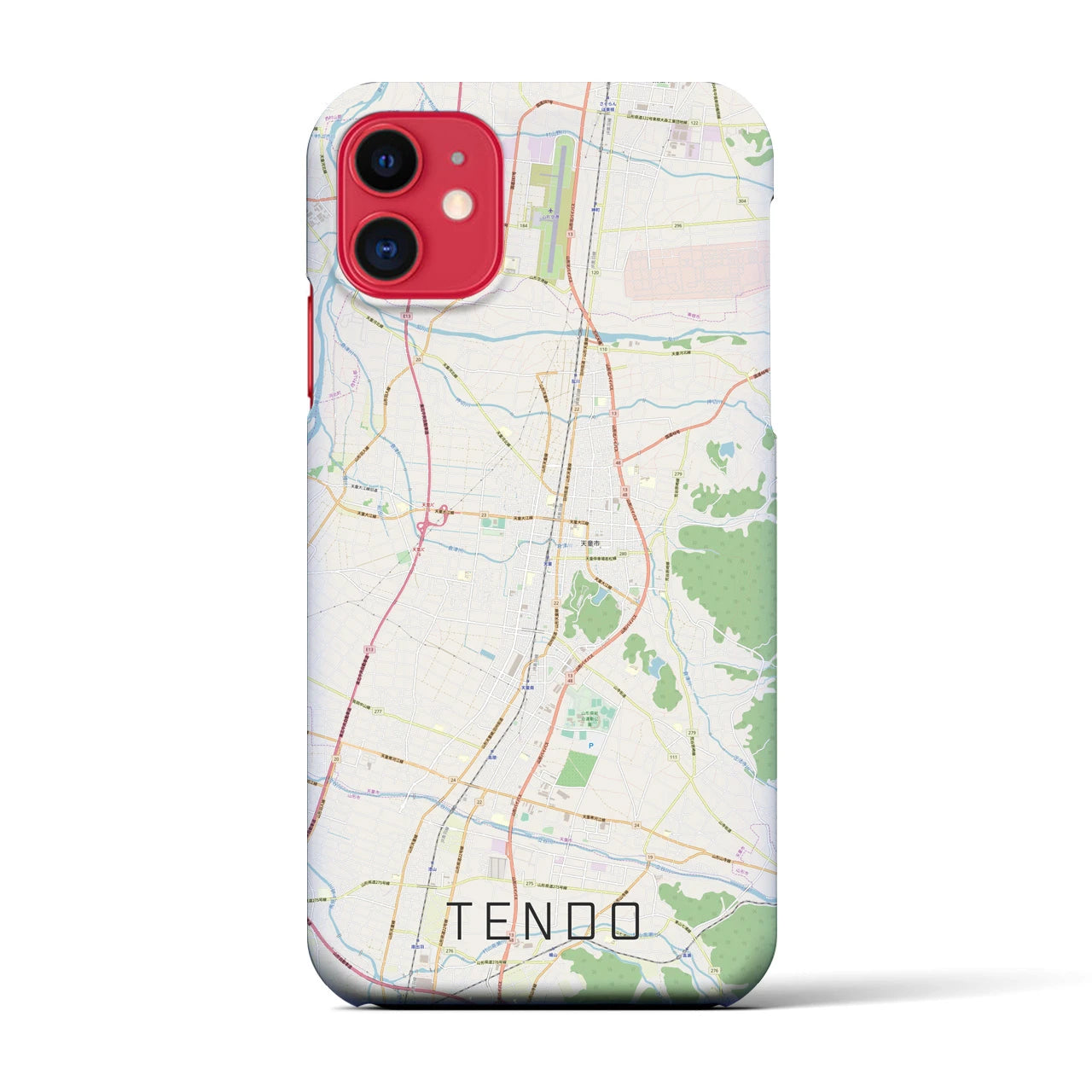 【天童(山形県)】地図柄iPhoneケース(バックカバータイプ)