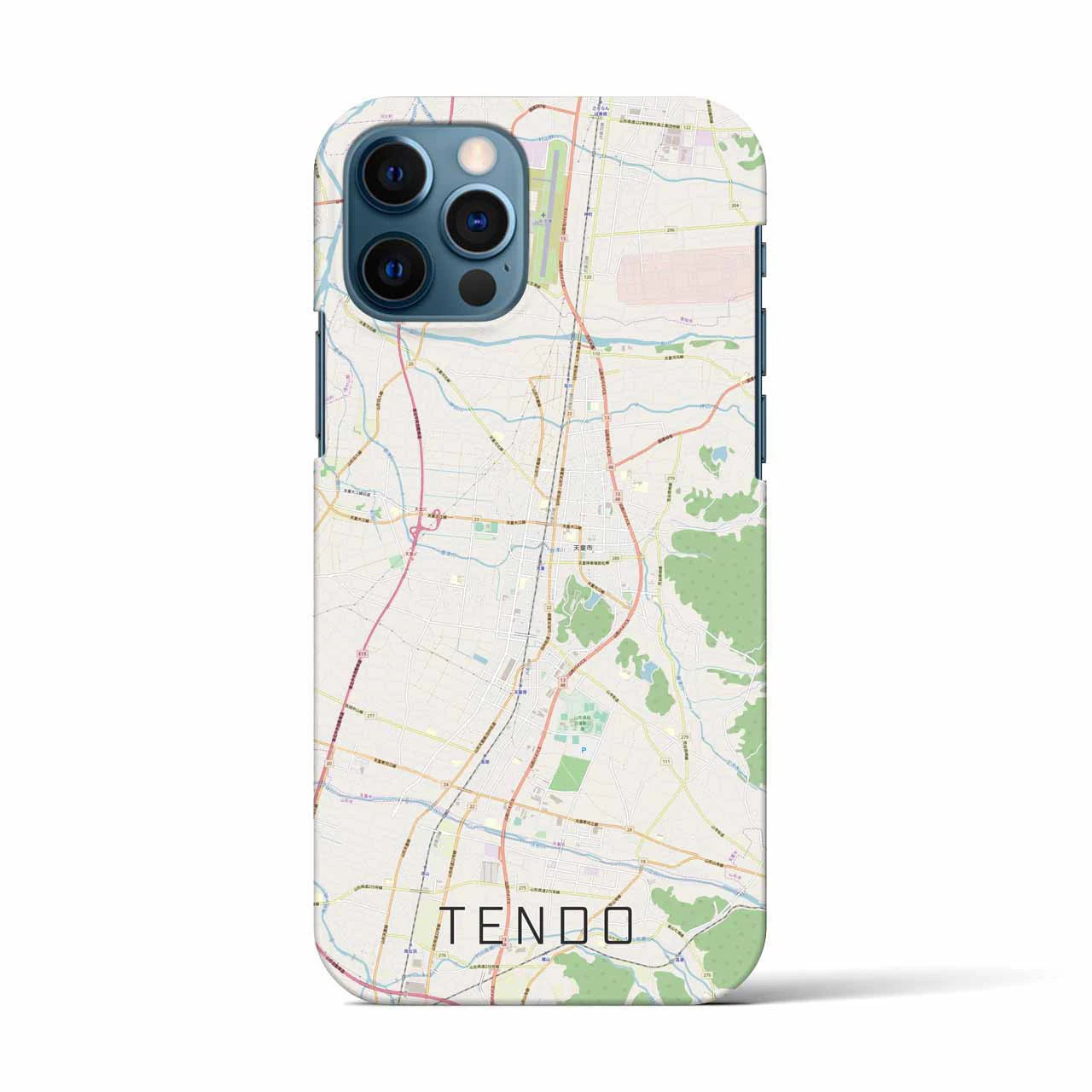 【天童(山形県)】地図柄iPhoneケース(バックカバータイプ)