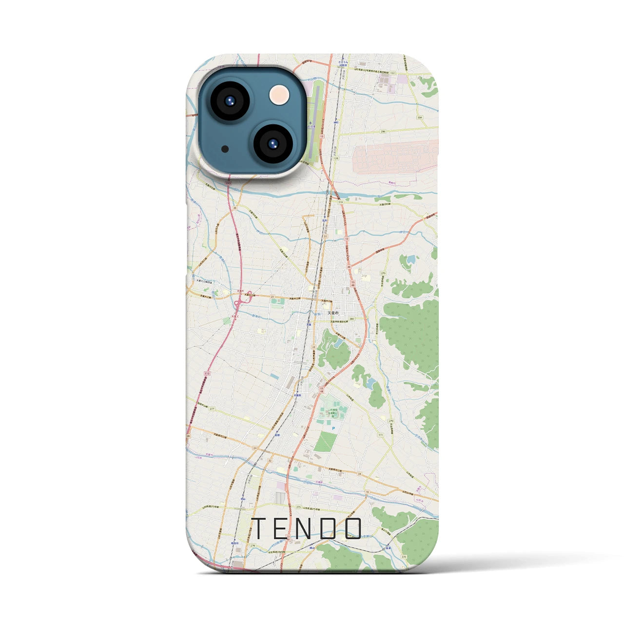 【天童(山形県)】地図柄iPhoneケース(バックカバータイプ)