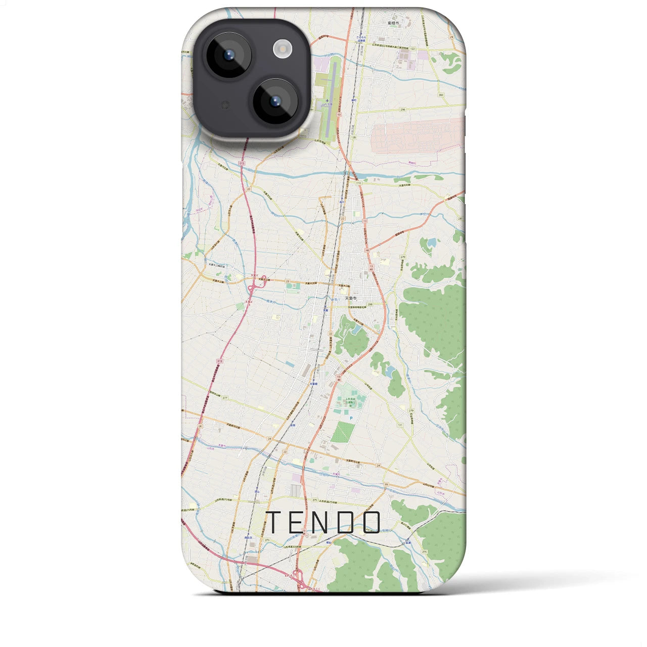 【天童(山形県)】地図柄iPhoneケース(バックカバータイプ)