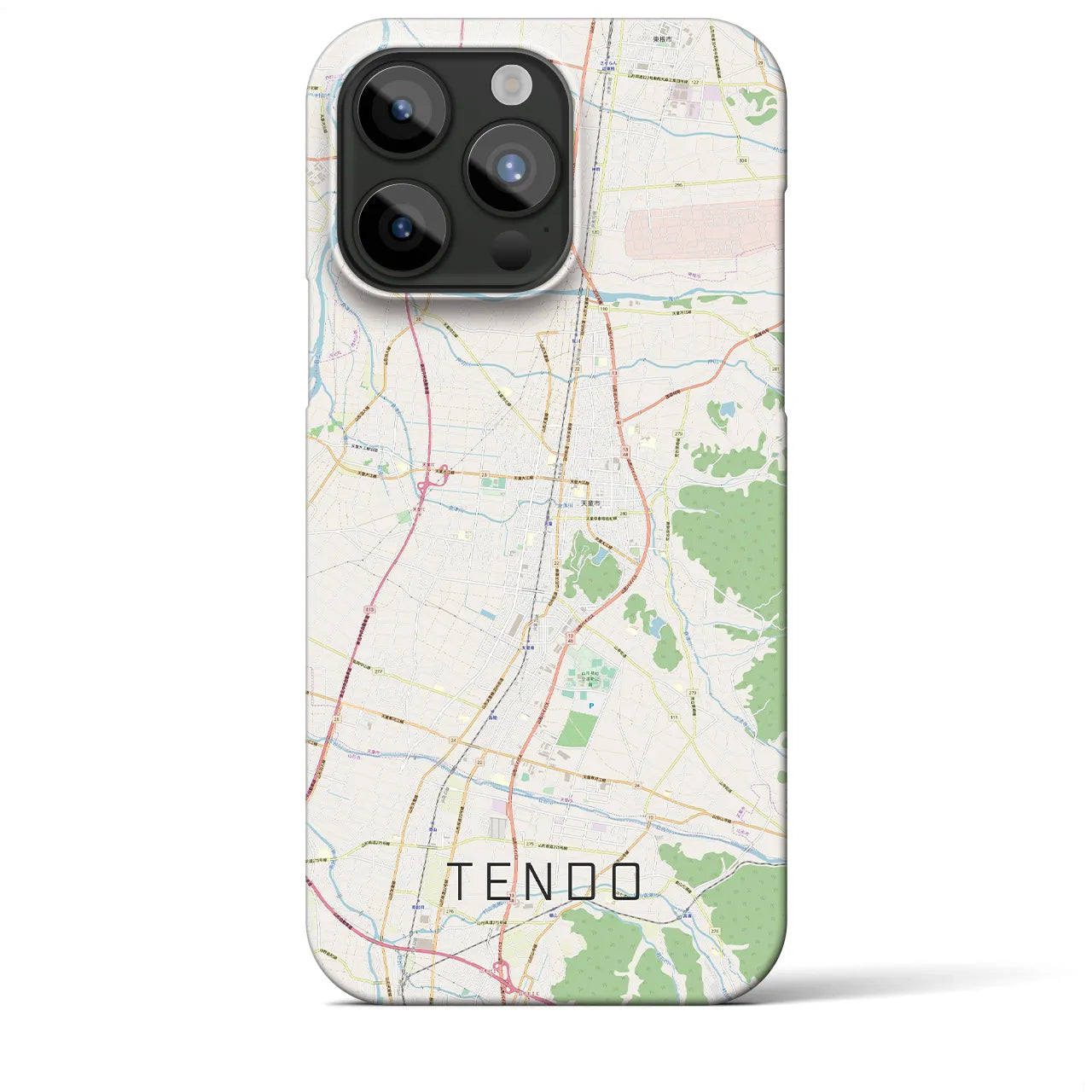 【天童(山形県)】地図柄iPhoneケース(バックカバータイプ)