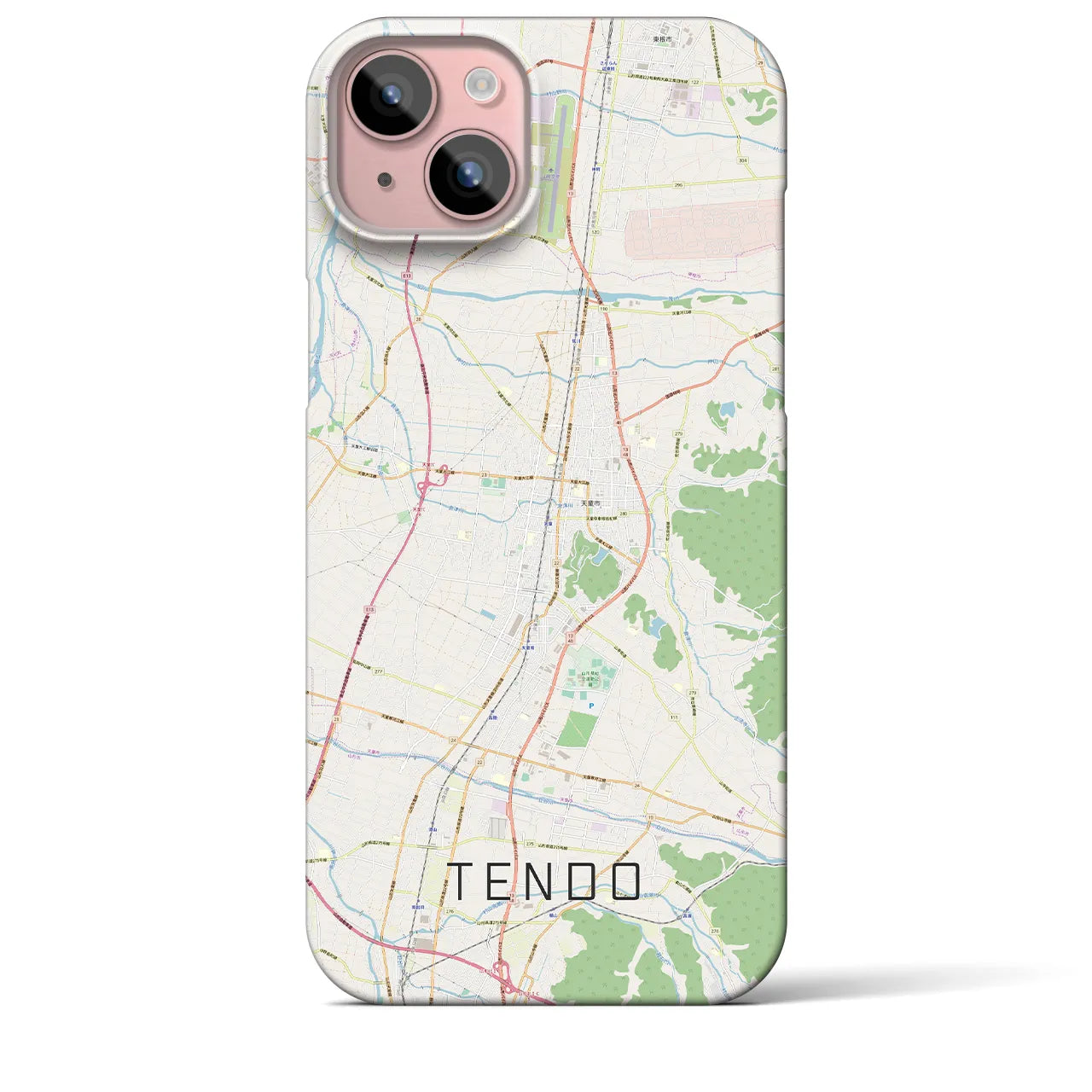 【天童(山形県)】地図柄iPhoneケース(バックカバータイプ)