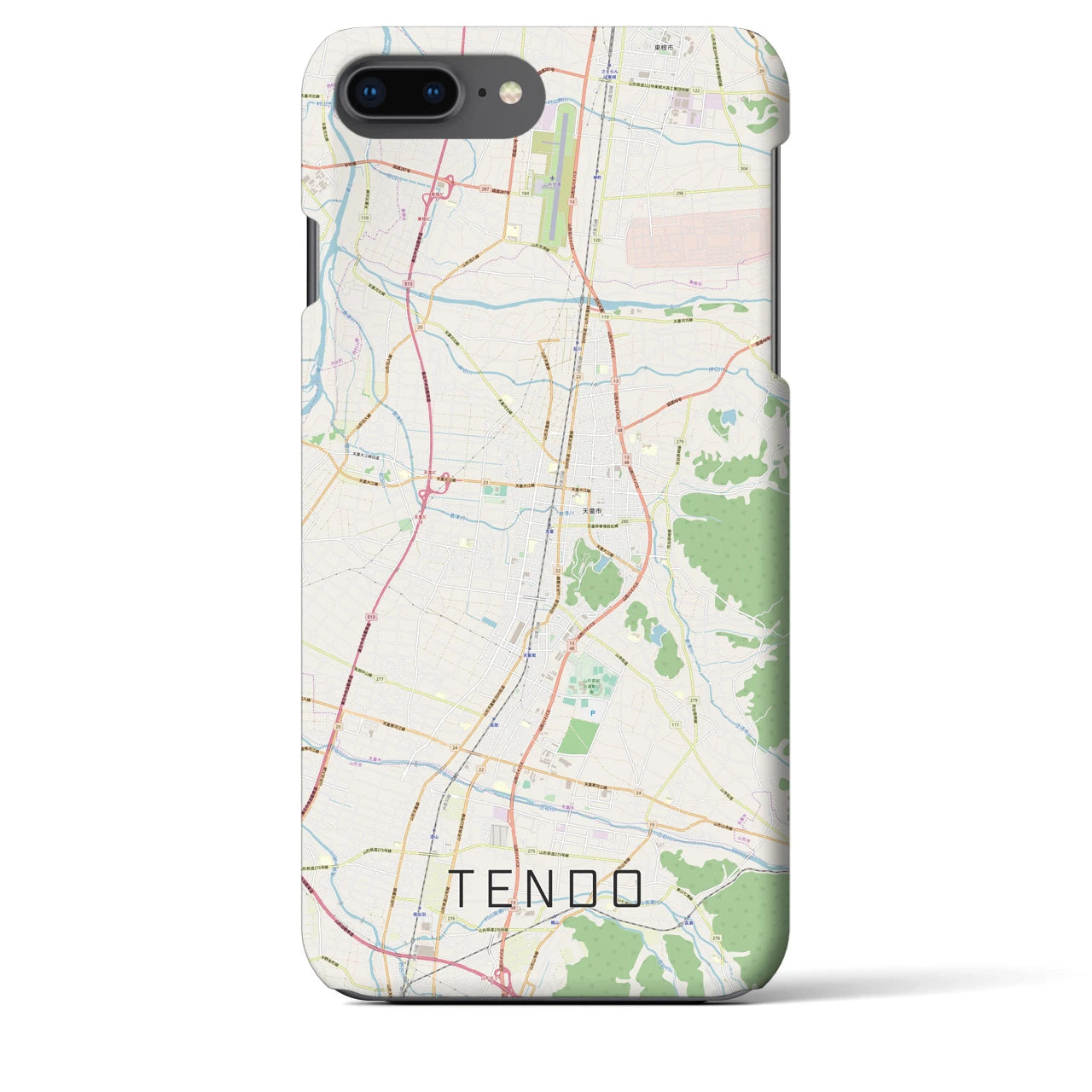 【天童(山形県)】地図柄iPhoneケース(バックカバータイプ)