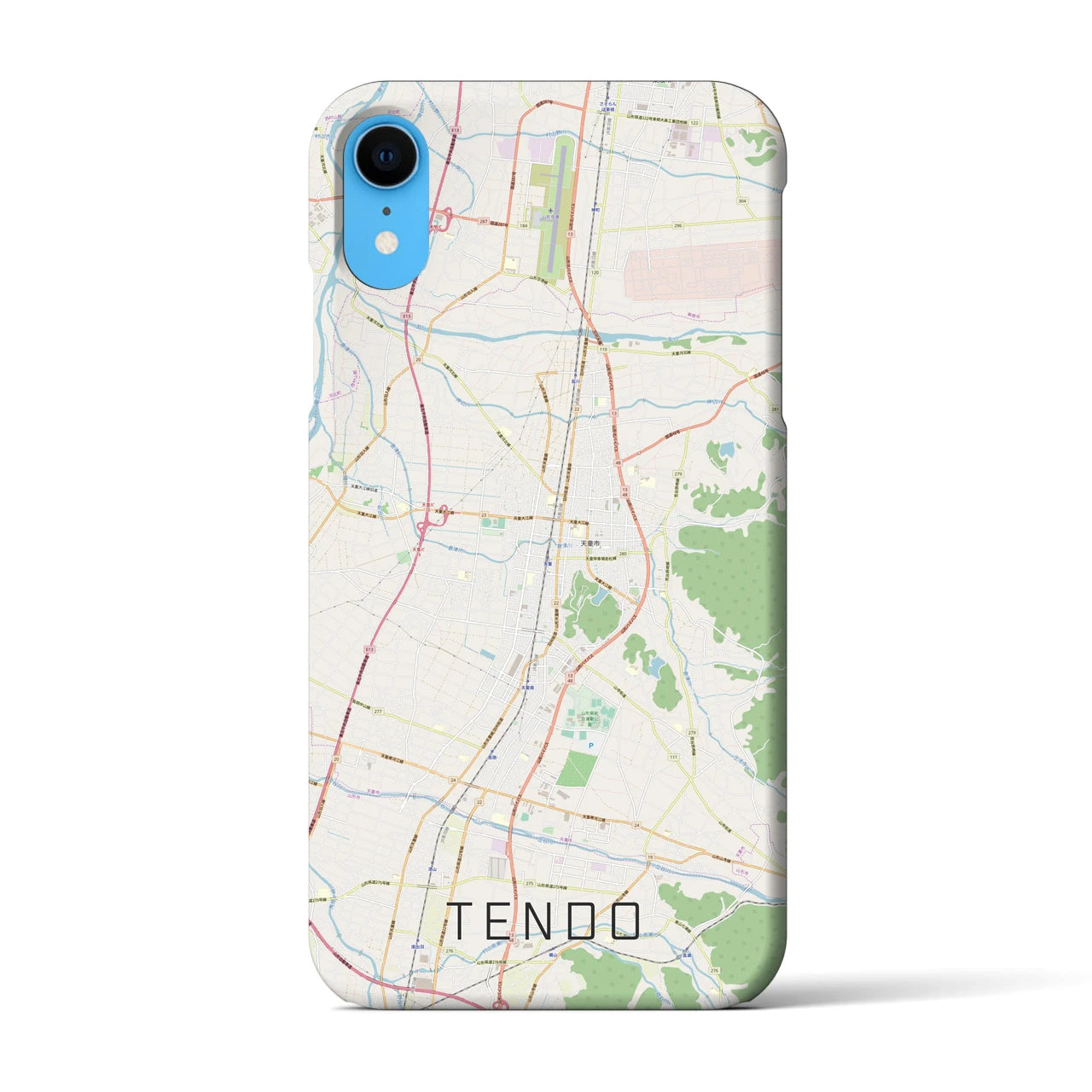 【天童(山形県)】地図柄iPhoneケース(バックカバータイプ)