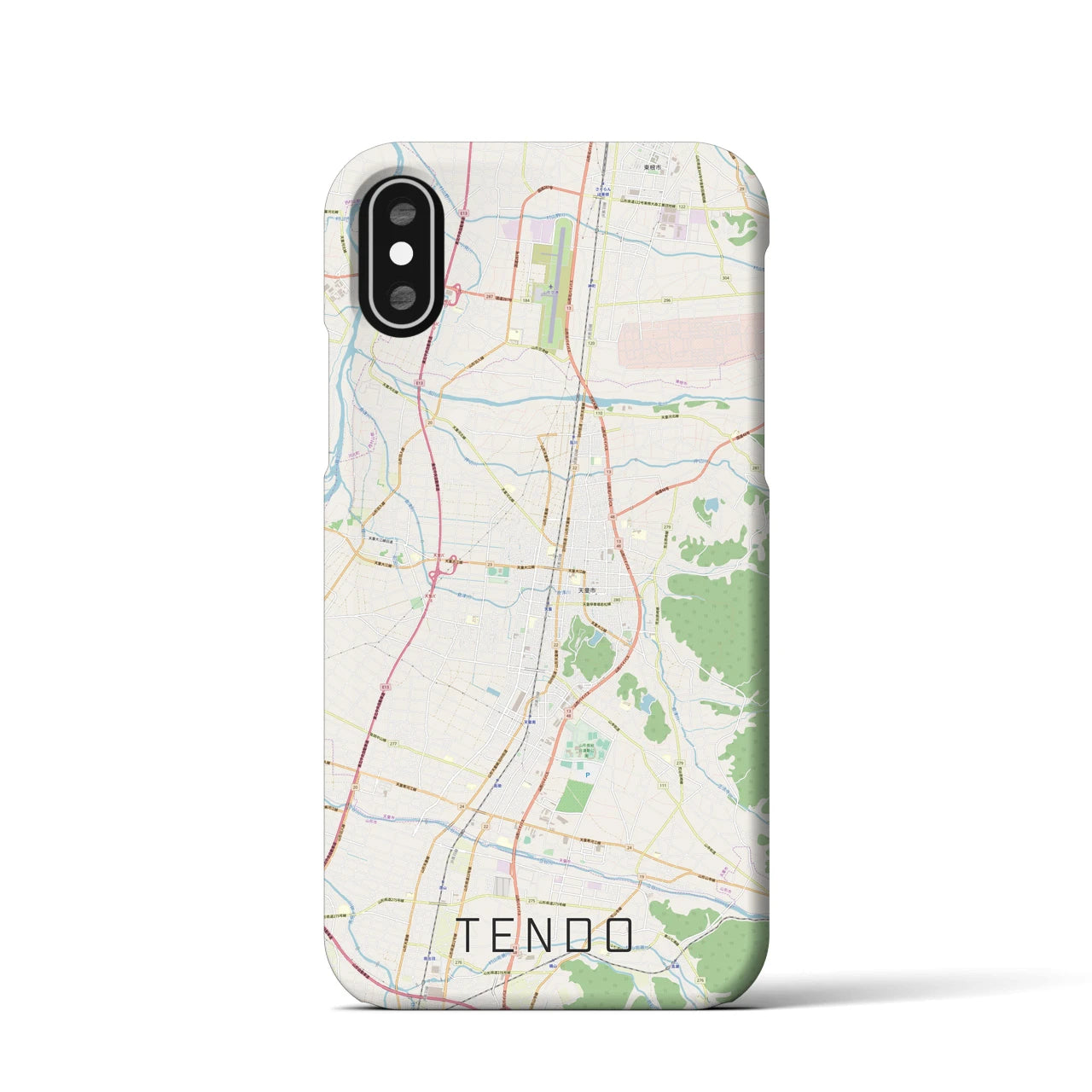 【天童(山形県)】地図柄iPhoneケース(バックカバータイプ)
