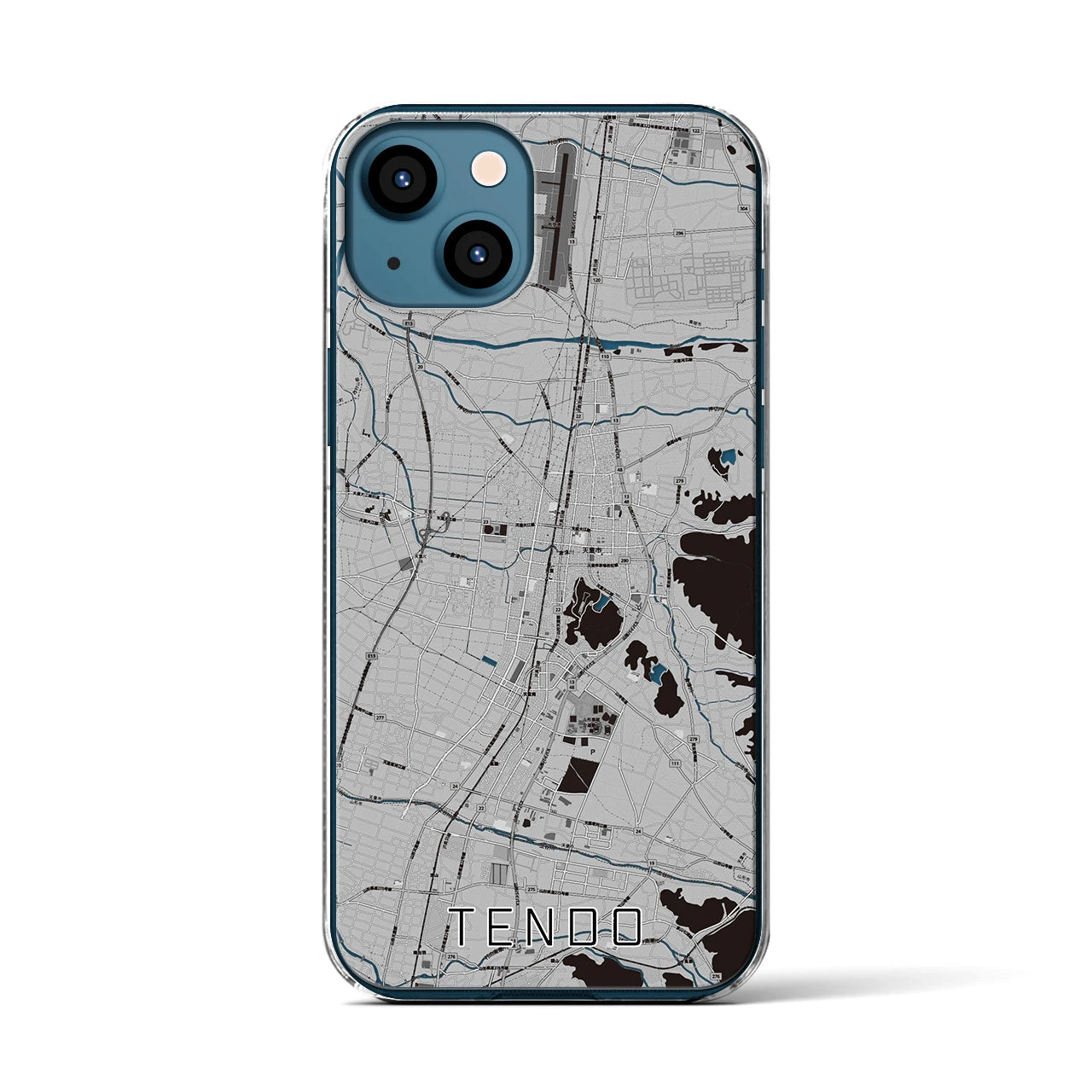 【天童(山形県)】地図柄iPhoneケース(クリアタイプ)