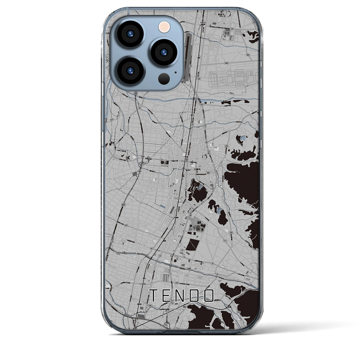 【天童(山形県)】地図柄iPhoneケース(クリアタイプ)