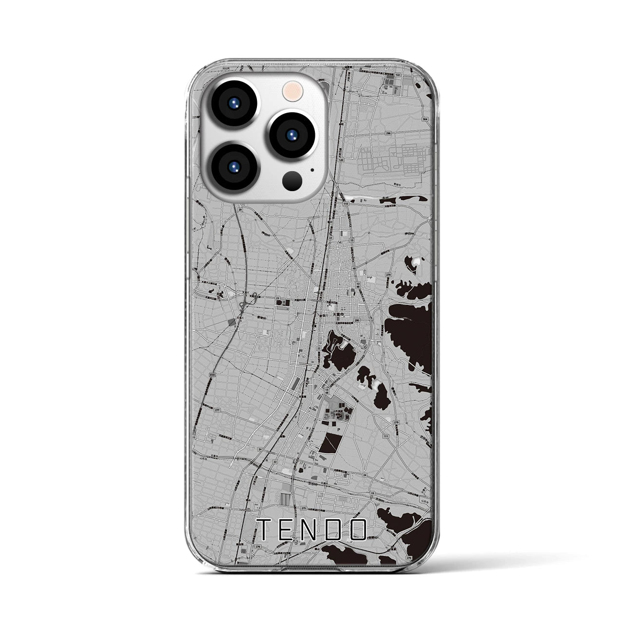 【天童(山形県)】地図柄iPhoneケース(クリアタイプ)