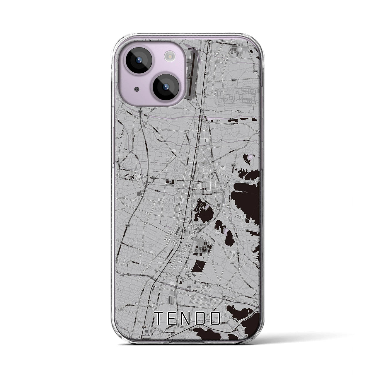 【天童(山形県)】地図柄iPhoneケース(クリアタイプ)