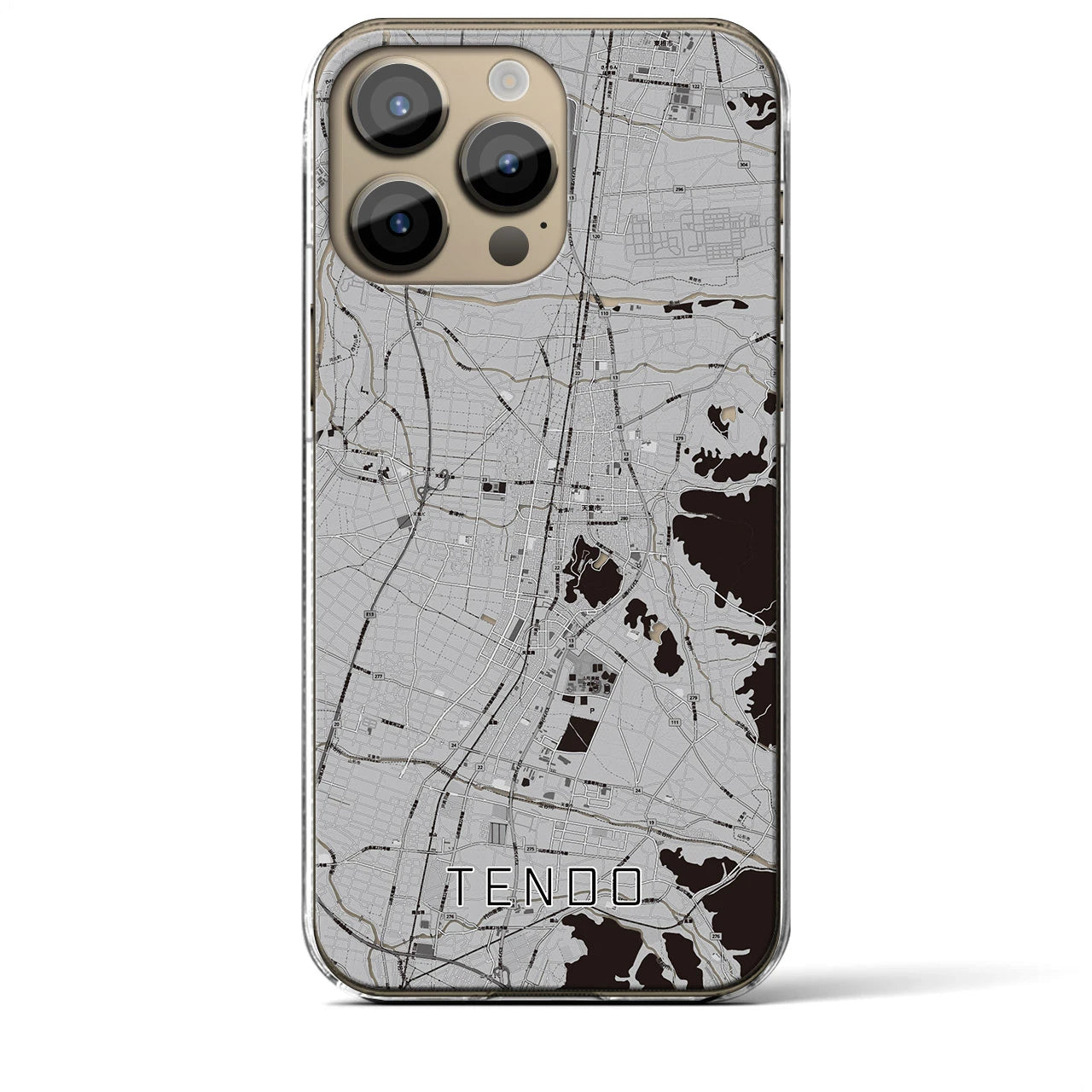 【天童(山形県)】地図柄iPhoneケース(クリアタイプ)