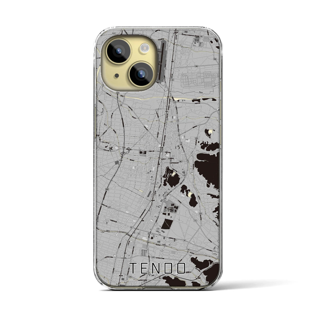 【天童(山形県)】地図柄iPhoneケース(クリアタイプ)