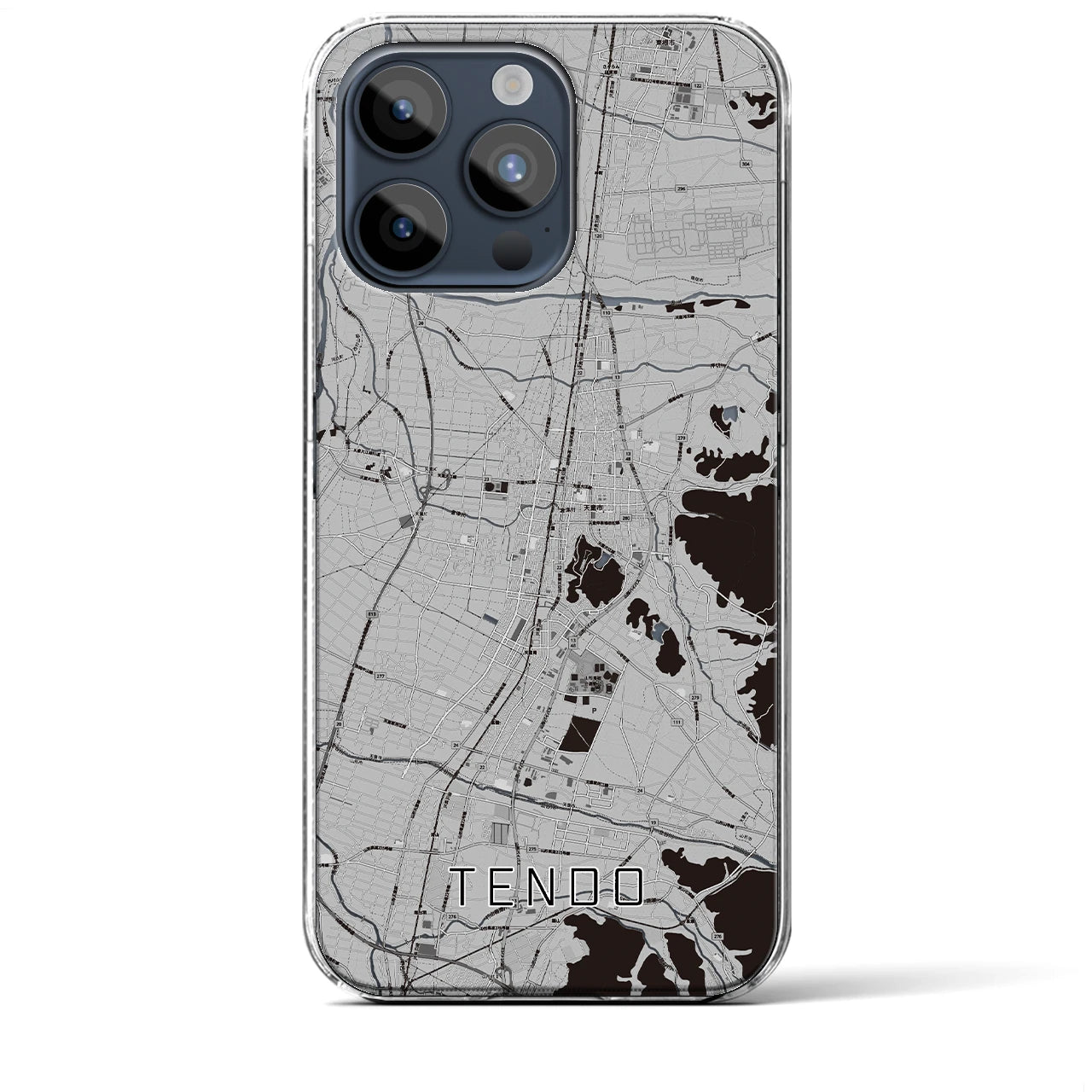 【天童(山形県)】地図柄iPhoneケース(クリアタイプ)