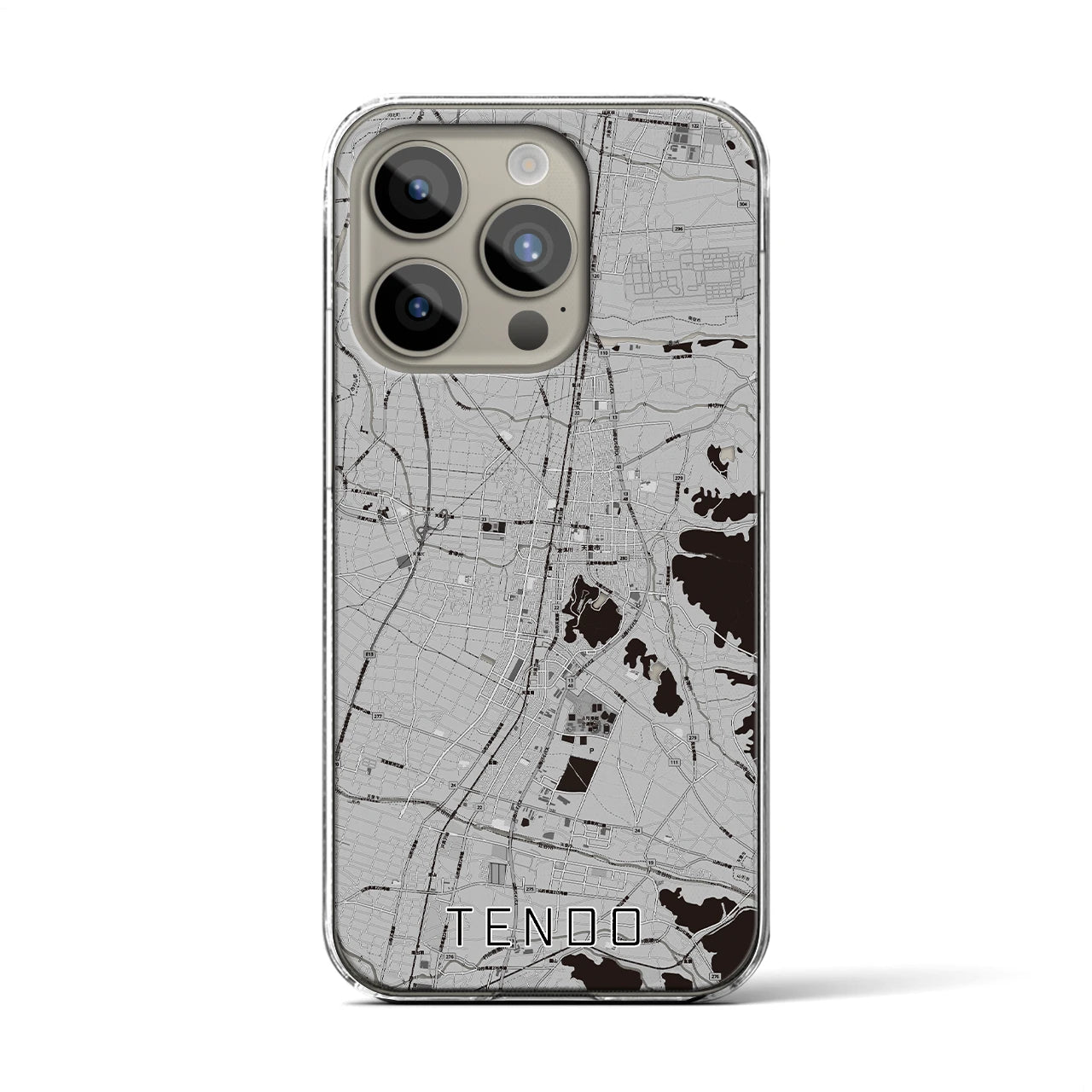 【天童(山形県)】地図柄iPhoneケース(クリアタイプ)