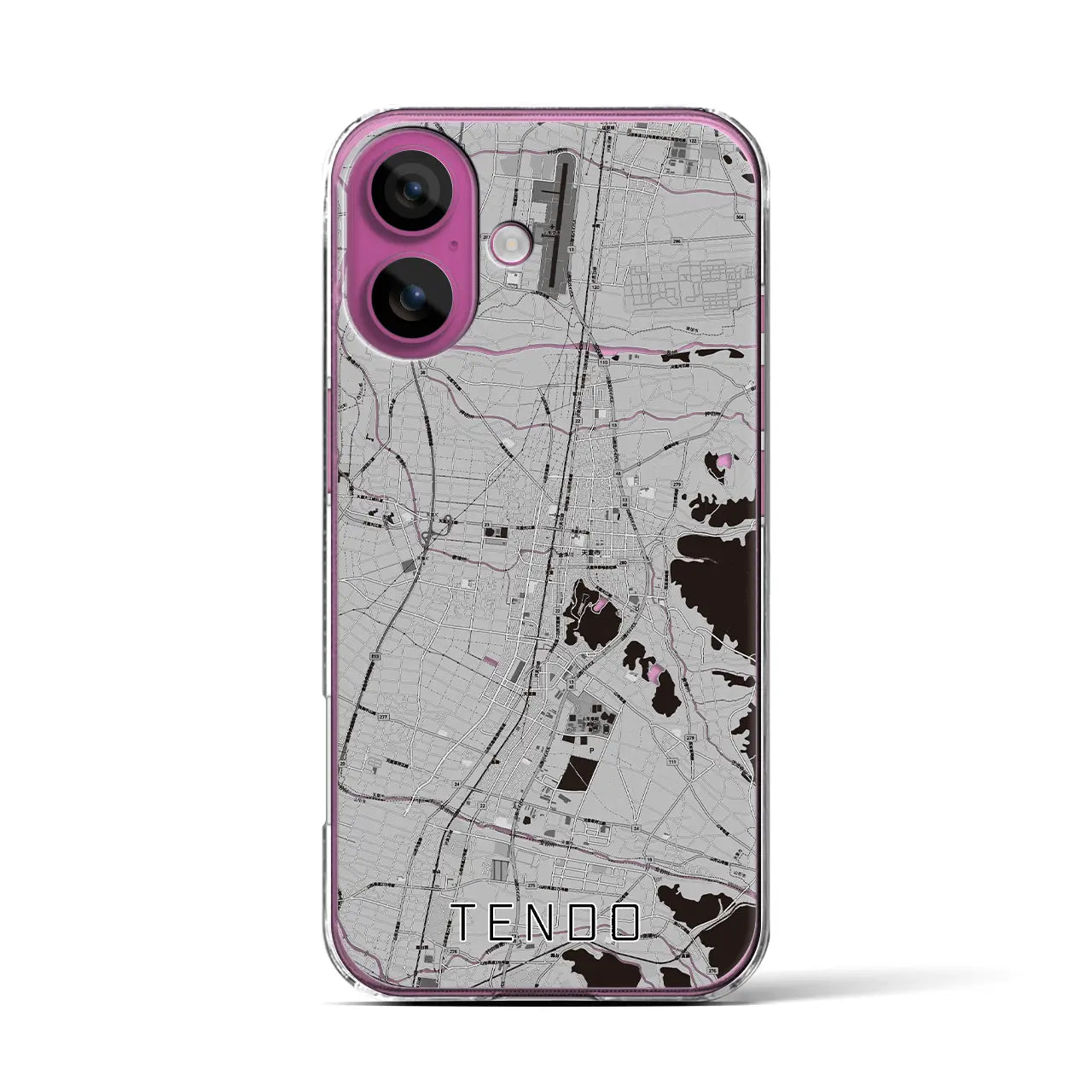 【天童(山形県)】地図柄iPhoneケース(クリアタイプ)