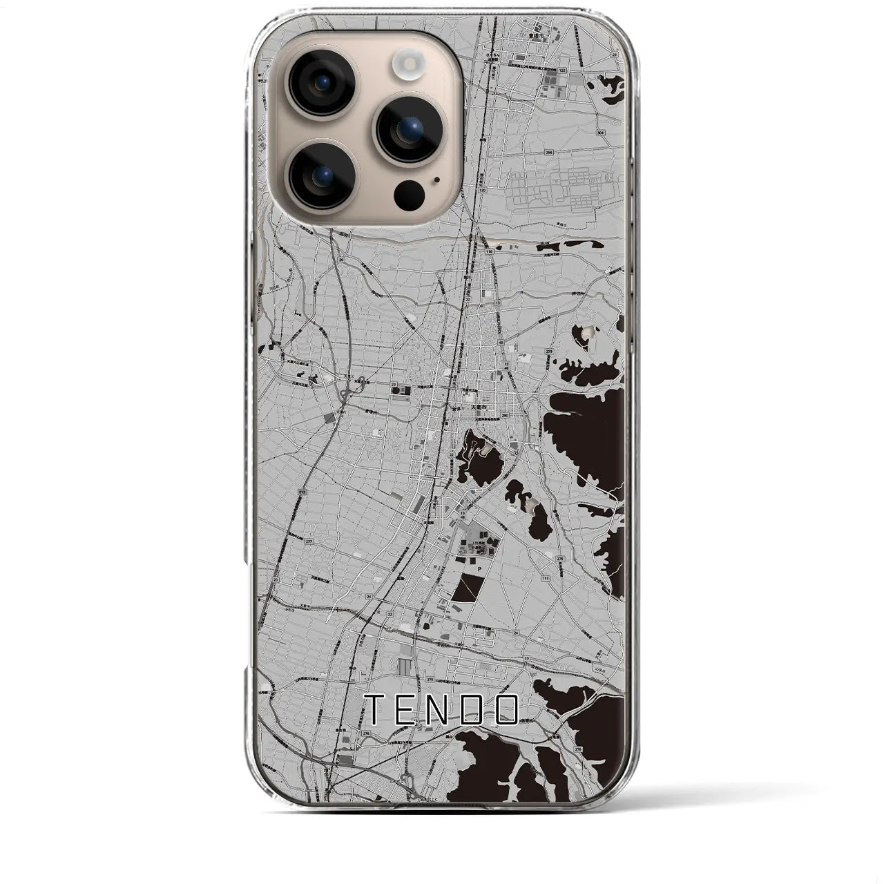 【天童(山形県)】地図柄iPhoneケース(クリアタイプ)