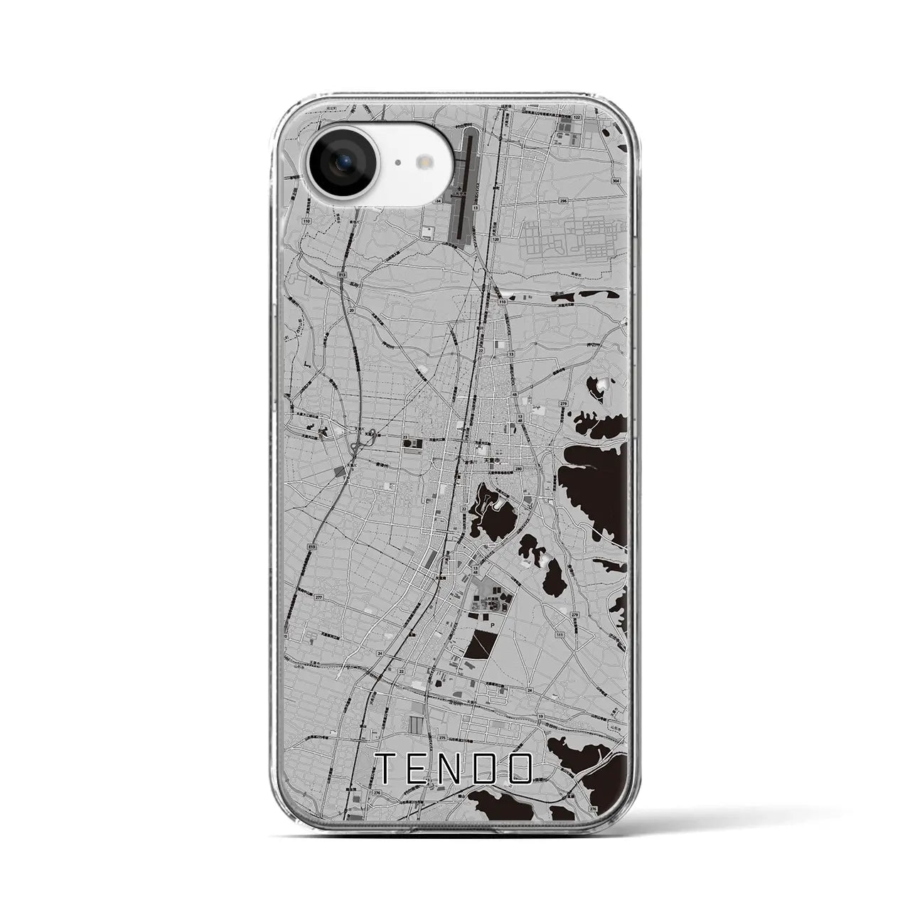 【天童(山形県)】地図柄iPhoneケース(クリアタイプ)