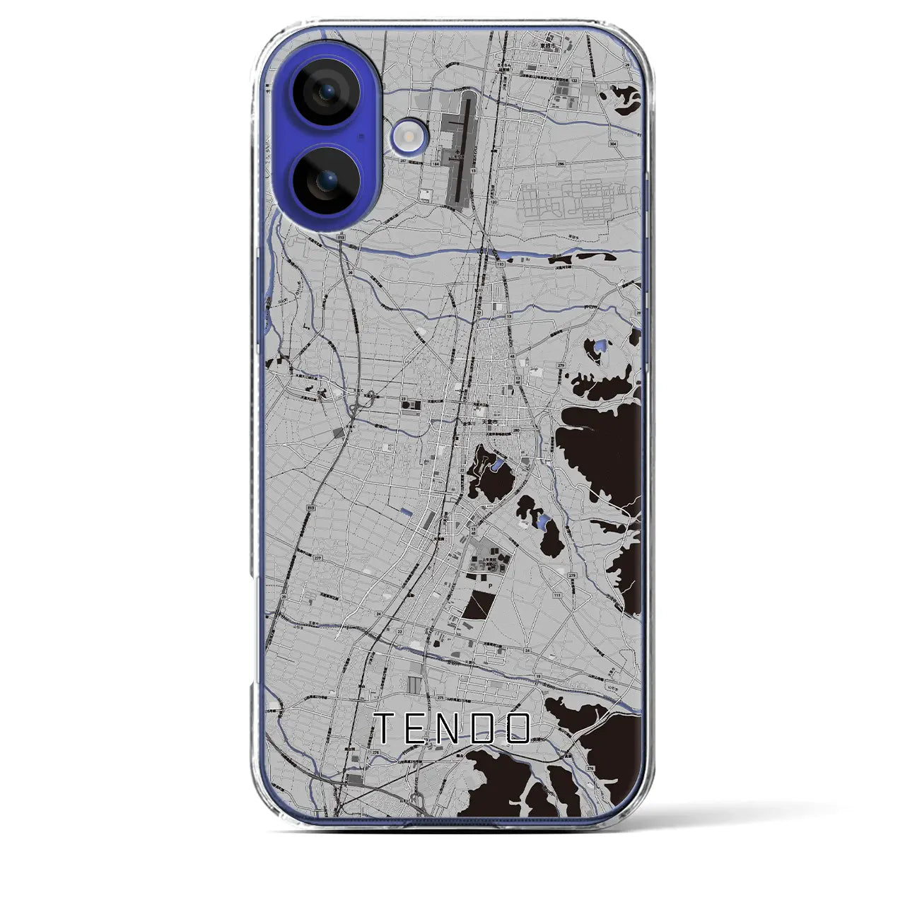 【天童(山形県)】地図柄iPhoneケース(クリアタイプ)