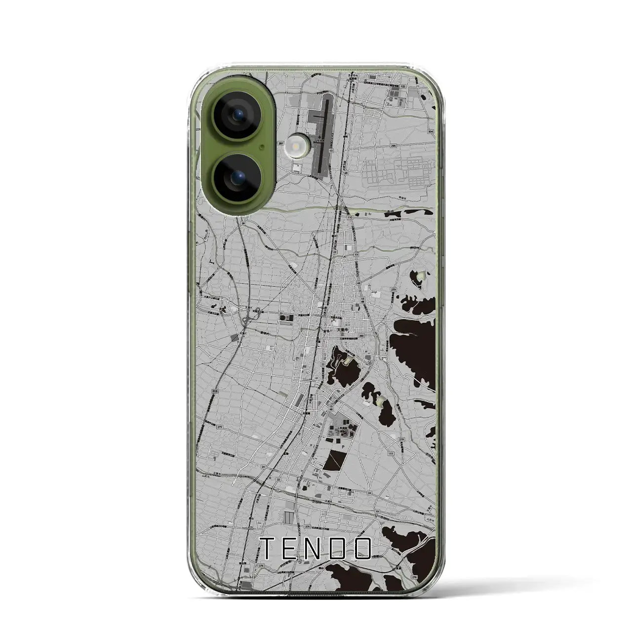 【天童(山形県)】地図柄iPhoneケース(クリアタイプ)