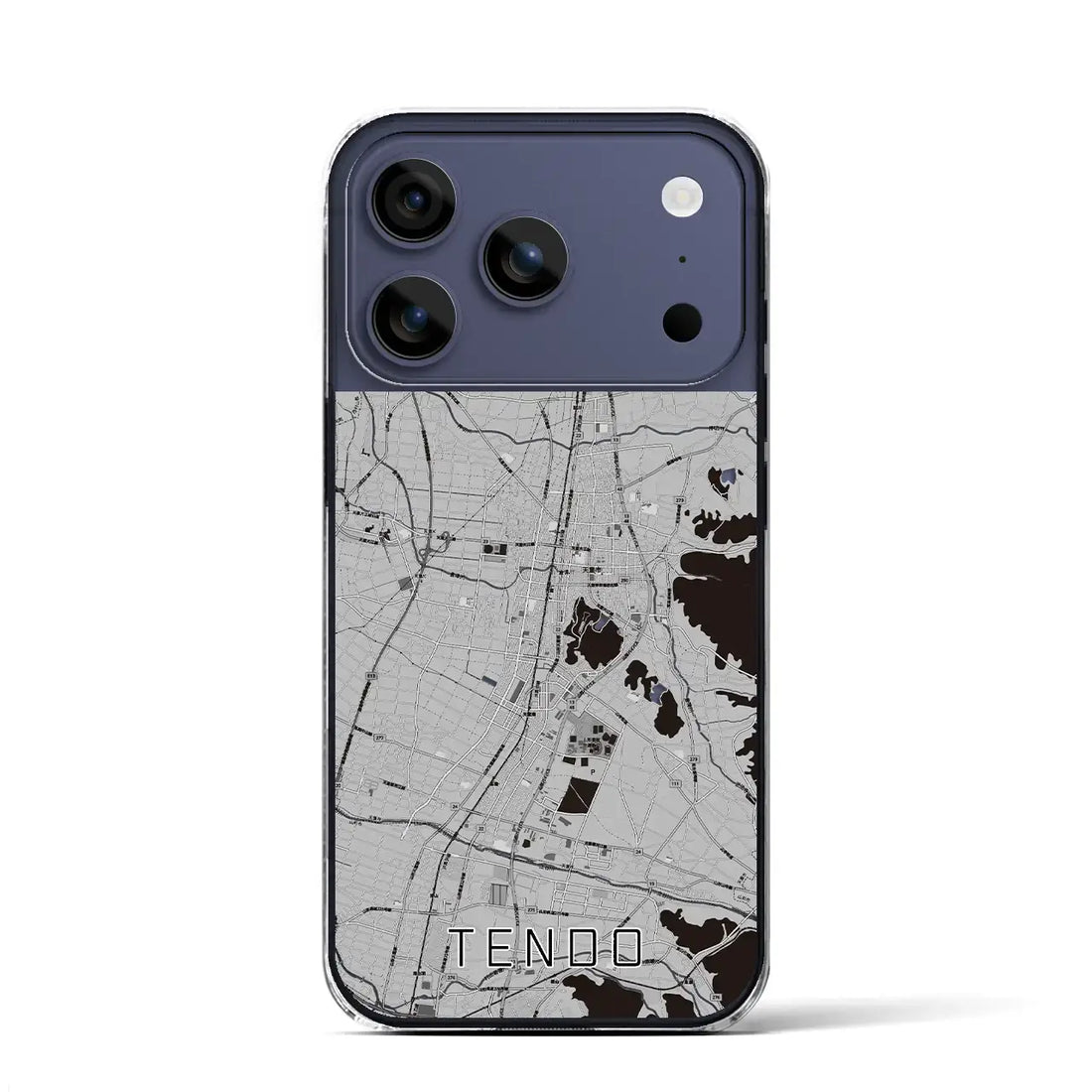 【天童(山形県)】地図柄iPhoneケース(クリアタイプ)