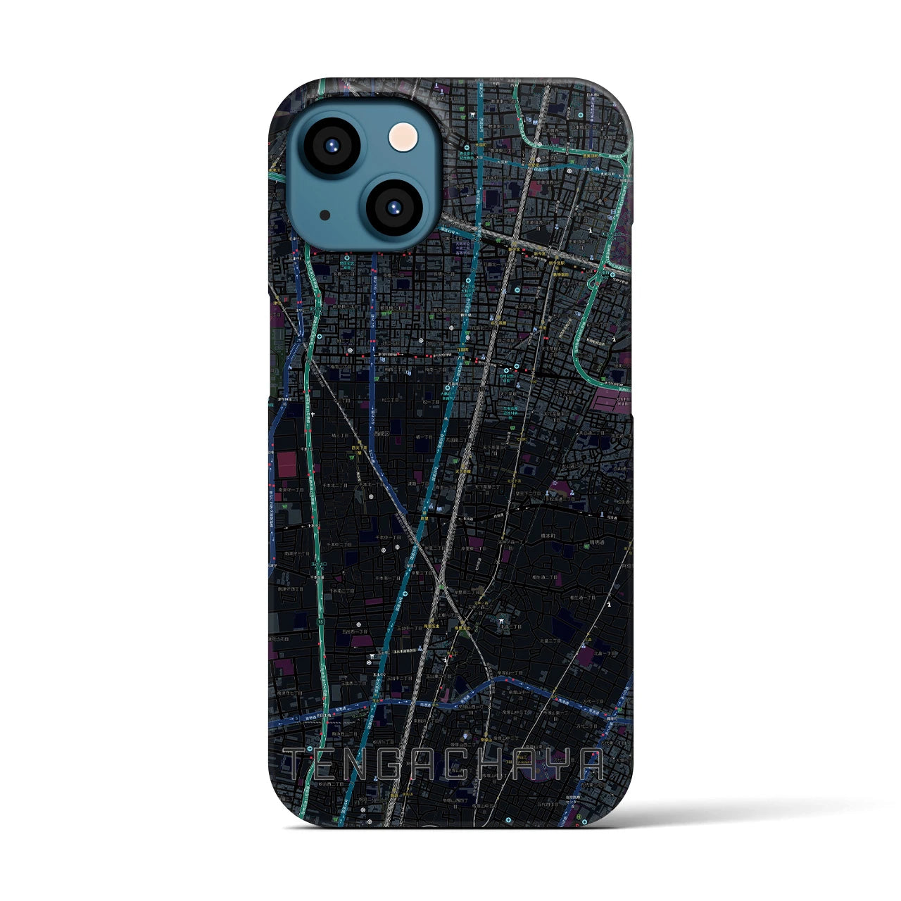 【天下茶屋(大阪府)】地図柄iPhoneケース(バックカバータイプ)