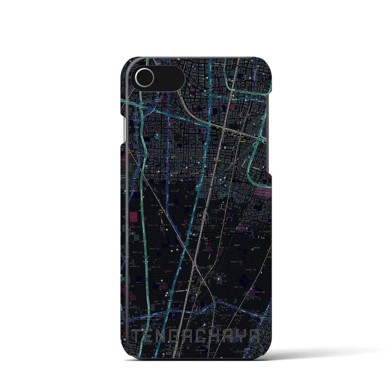 【天下茶屋(大阪府)】地図柄iPhoneケース(バックカバータイプ)