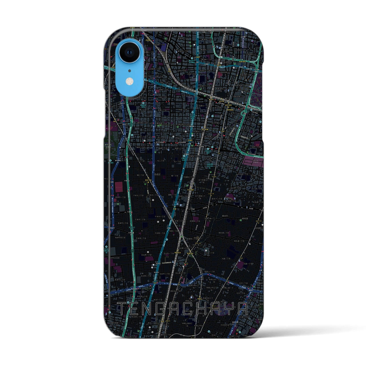 【天下茶屋(大阪府)】地図柄iPhoneケース(バックカバータイプ)