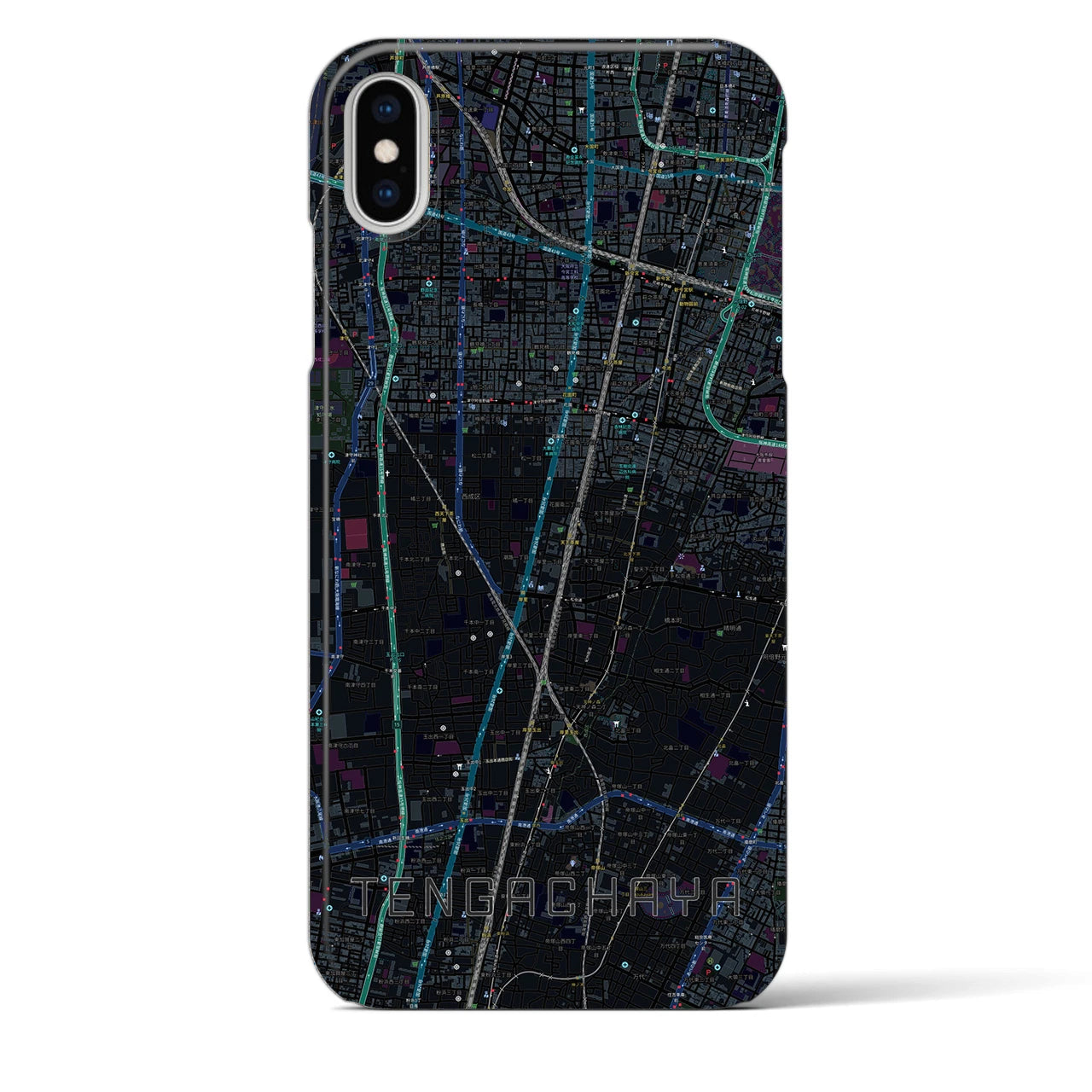 【天下茶屋(大阪府)】地図柄iPhoneケース(バックカバータイプ)