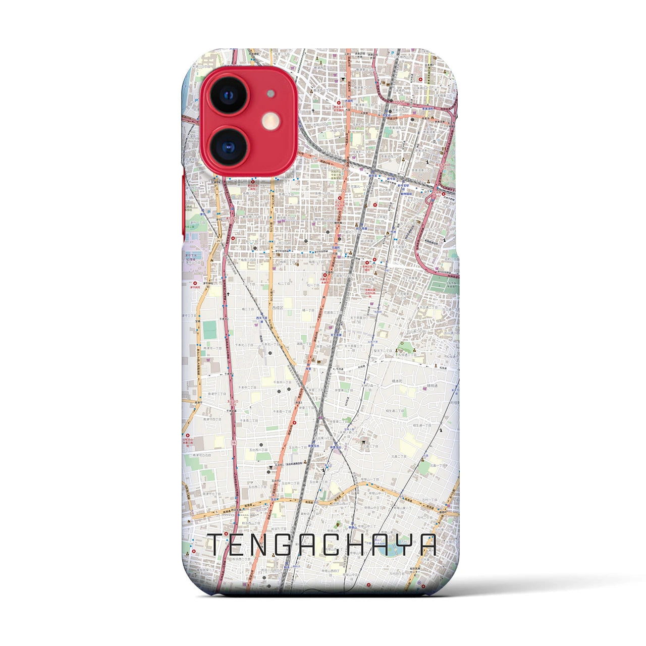 【天下茶屋(大阪府)】地図柄iPhoneケース(バックカバータイプ)
