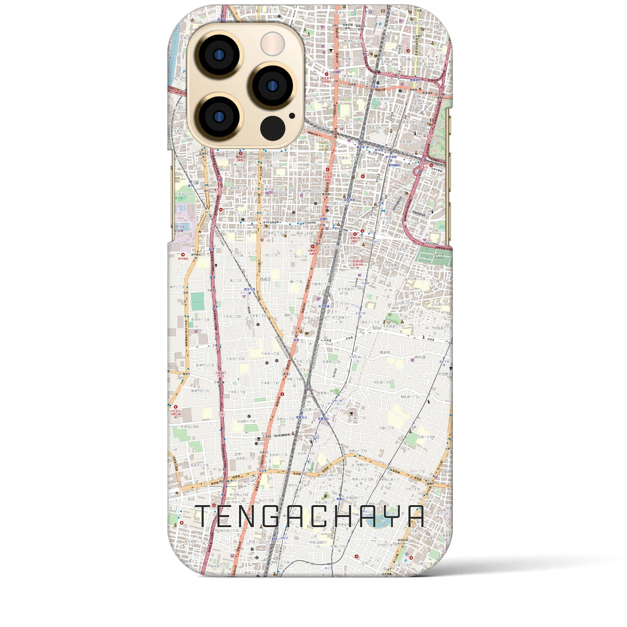 【天下茶屋(大阪府)】地図柄iPhoneケース(バックカバータイプ)