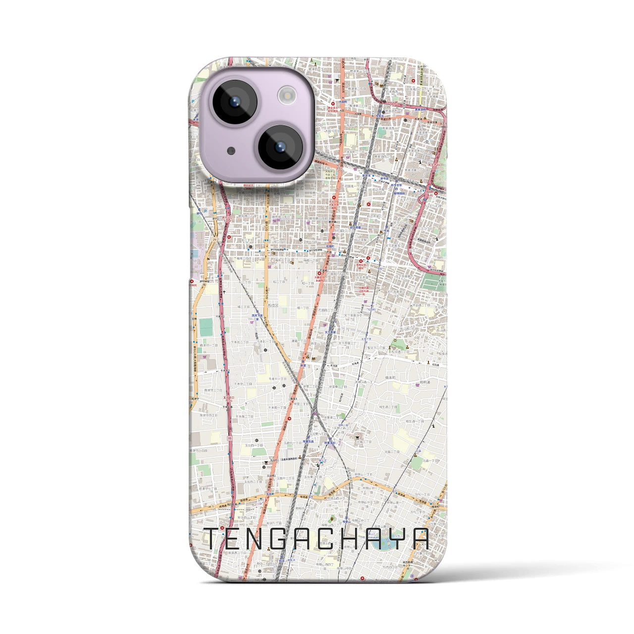 【天下茶屋(大阪府)】地図柄iPhoneケース(バックカバータイプ)