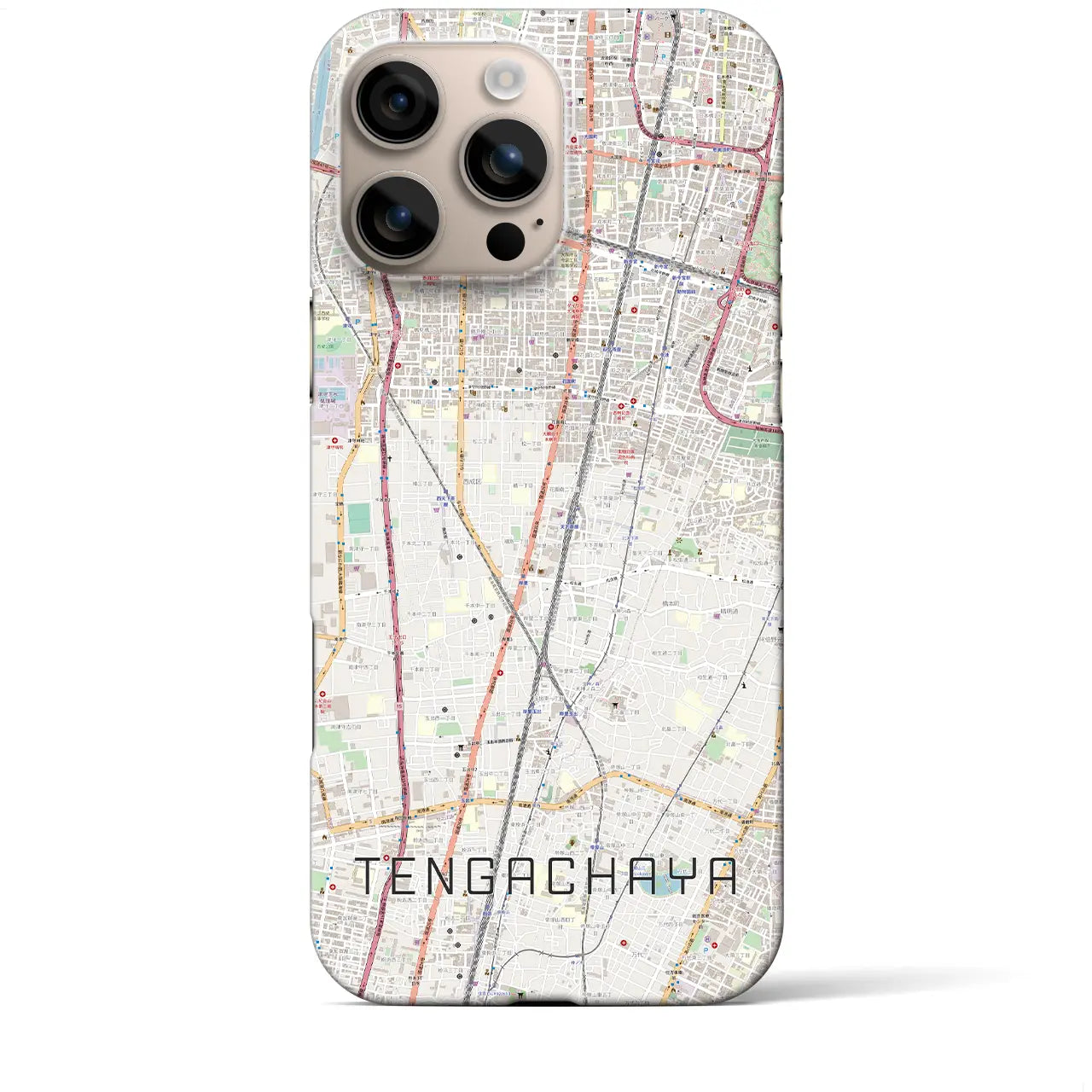 【天下茶屋(大阪府)】地図柄iPhoneケース(バックカバータイプ)