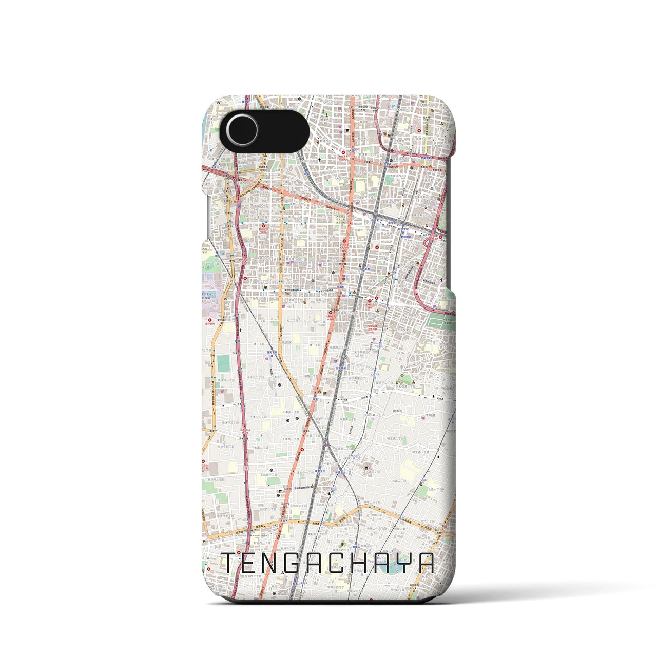 【天下茶屋(大阪府)】地図柄iPhoneケース(バックカバータイプ)