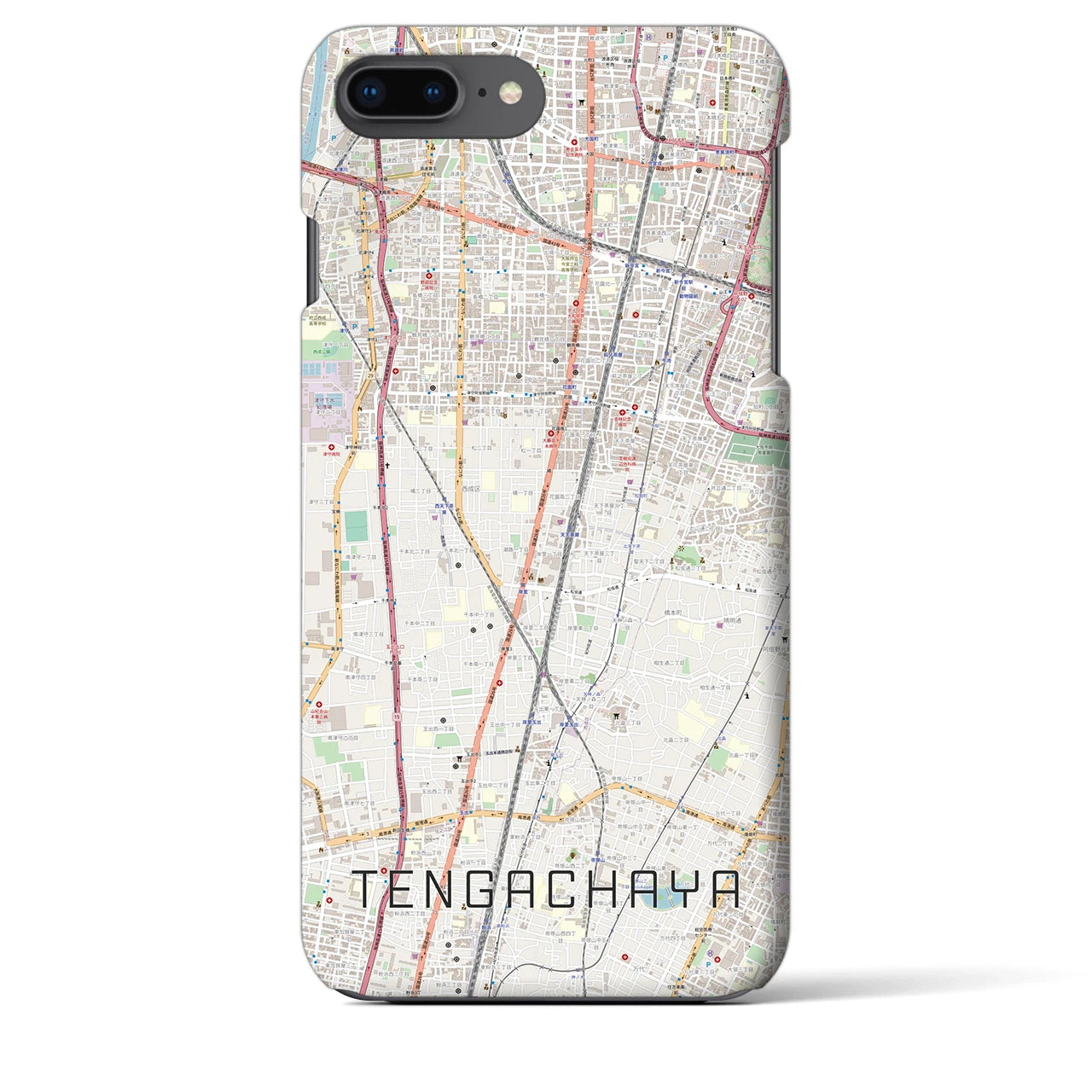 【天下茶屋(大阪府)】地図柄iPhoneケース(バックカバータイプ)